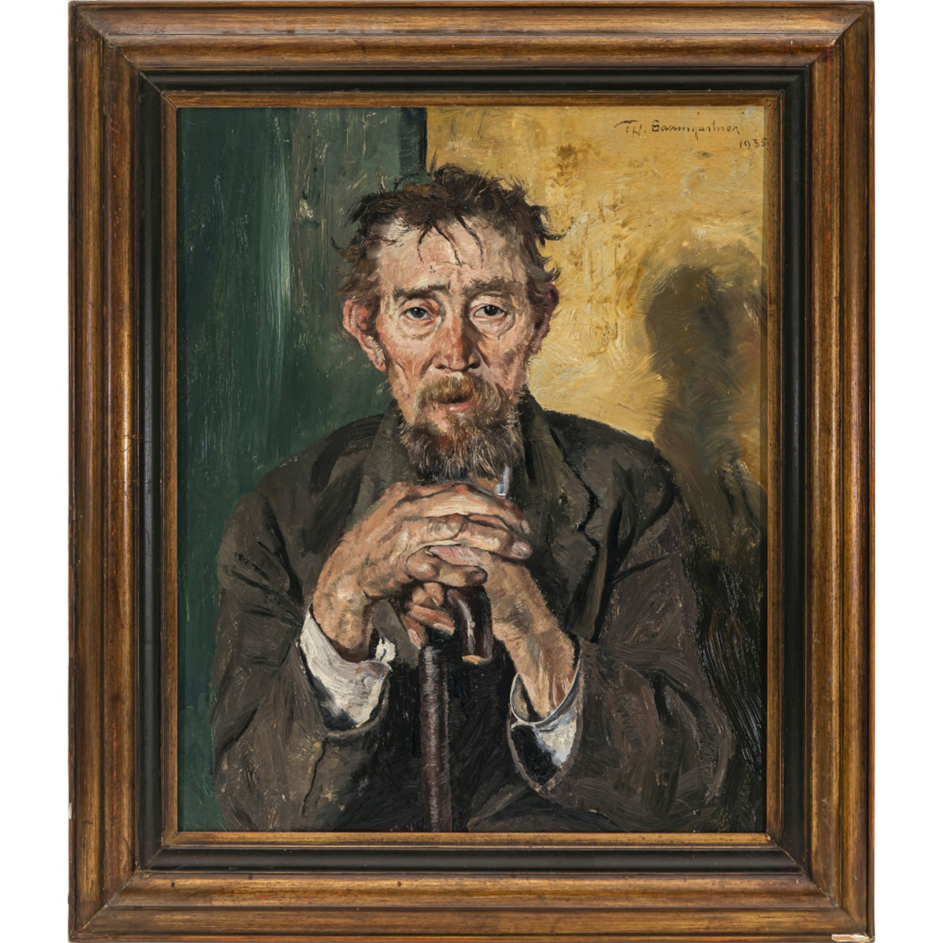 Thomas Baumgartner - Old man with cane. 1935 - Image 2 of 2