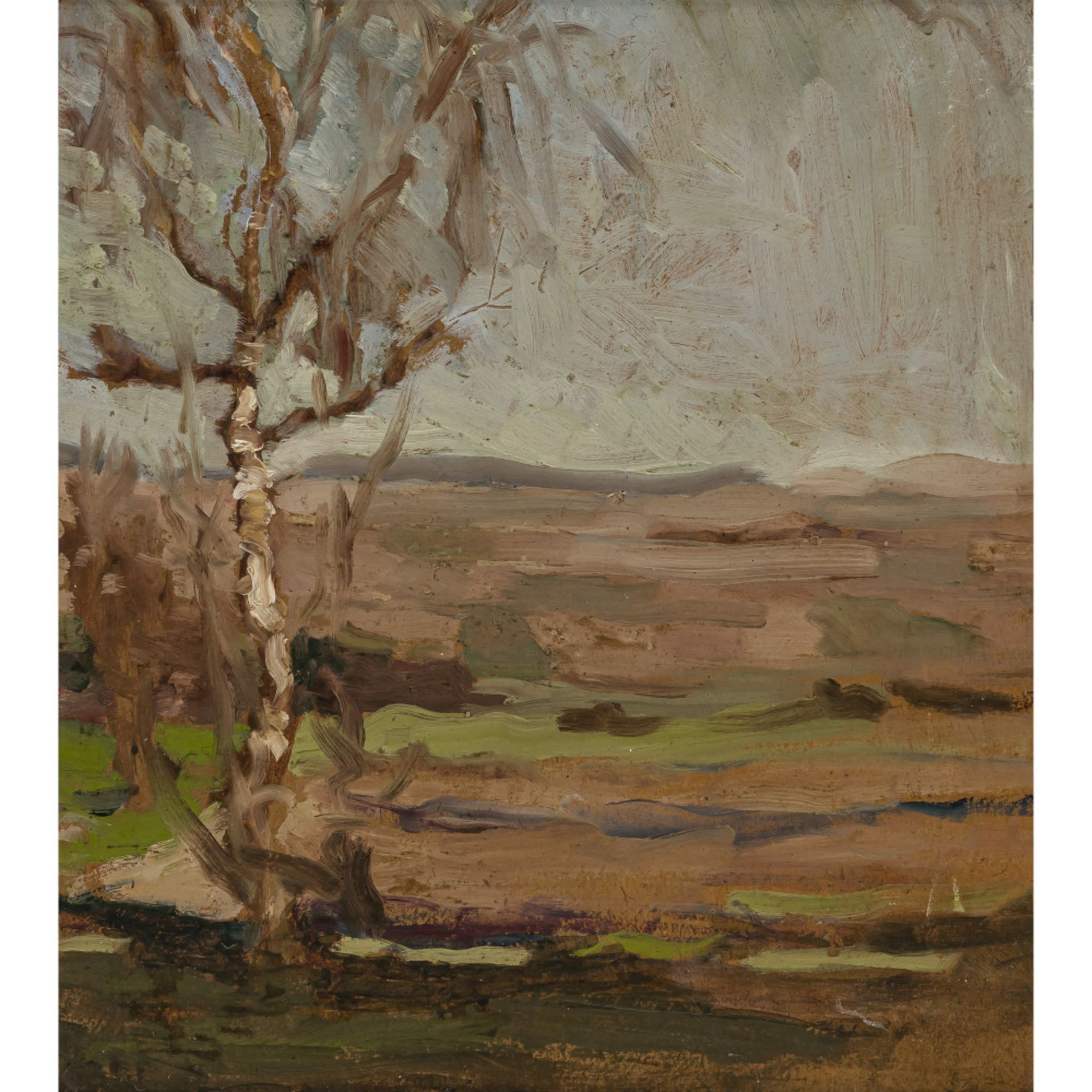 Unbekannt - Landscape with birch tree
