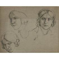 Hermann Groeber - Head study of a girl