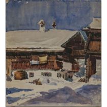 Unbekannt 20th century - Farmhouse in winter