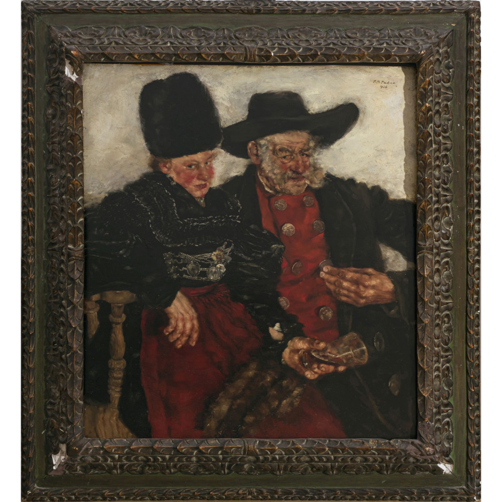 Paul Mathias Padua - Peasant couple. 1926 - Image 2 of 3