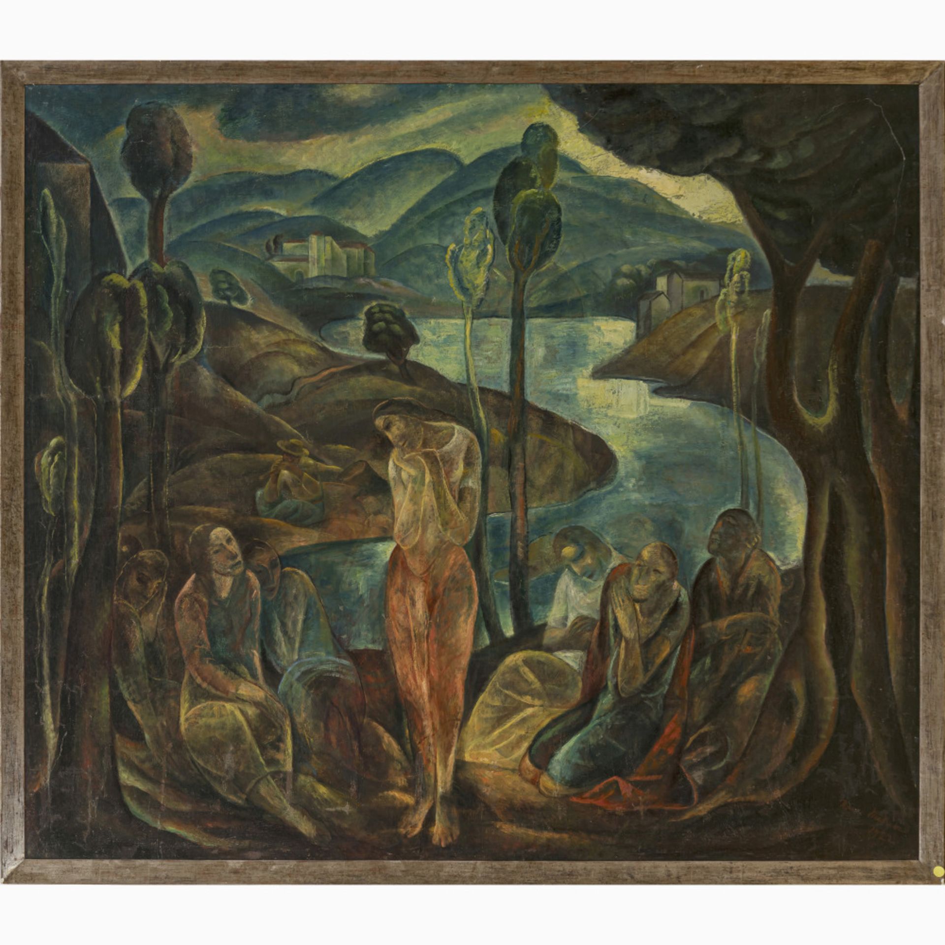 Heinrich Heidner - Figurenstaffage in südlicher Flusslandschaft. 1922 - Image 2 of 2