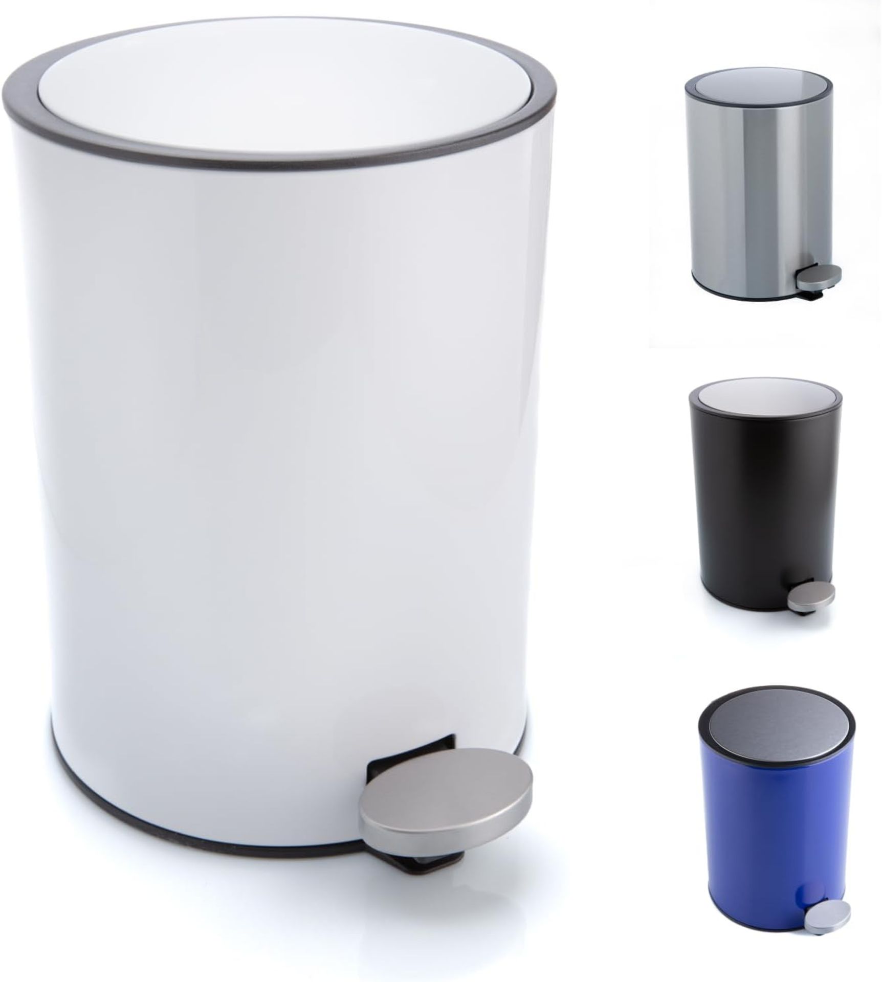 5 x BAMODI Stainless Steel 3L Bathroom Bins - RRP Â£100+!