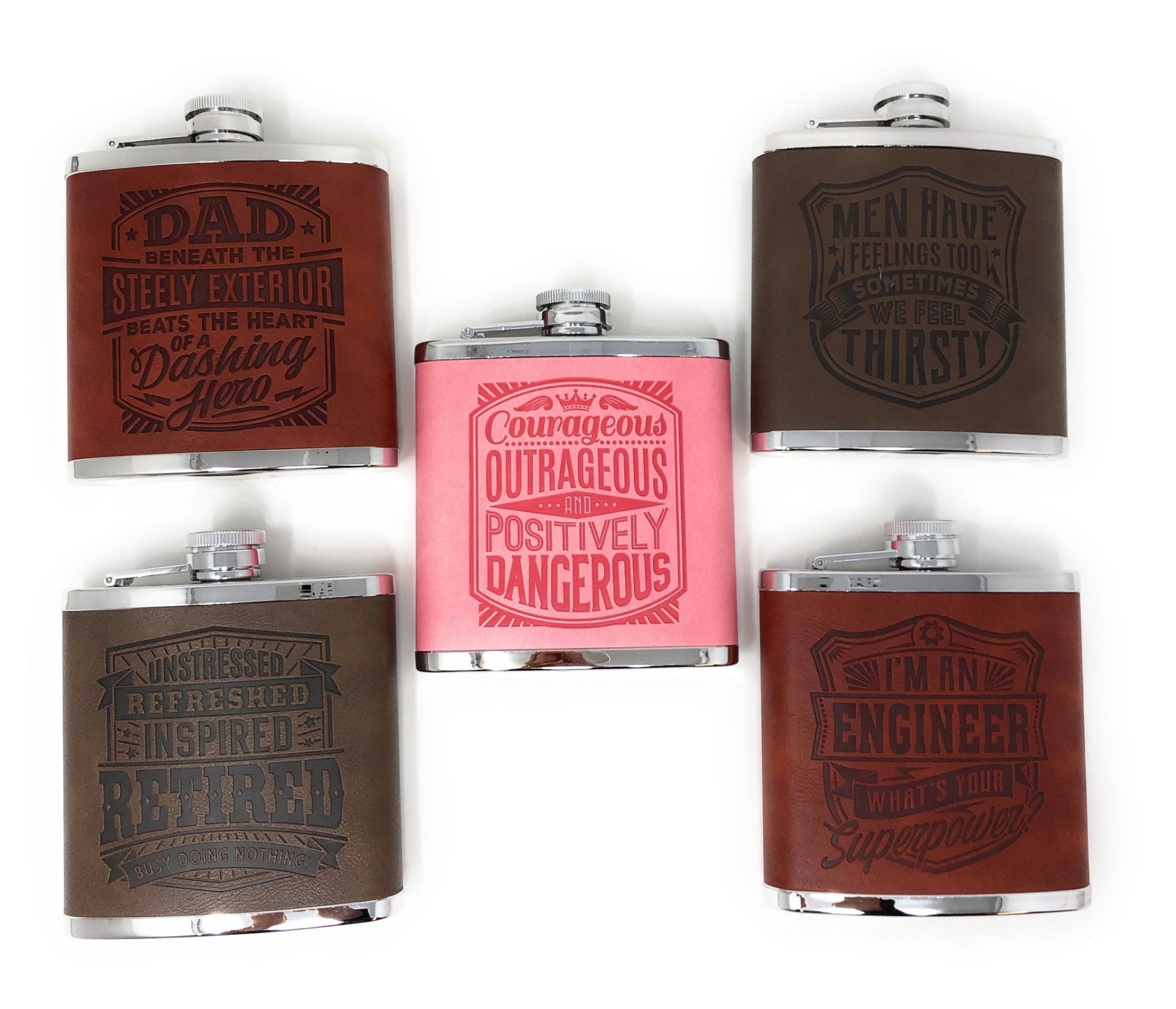 100 x Assorted RFID Hip Flasks -  RRP Â£750+!