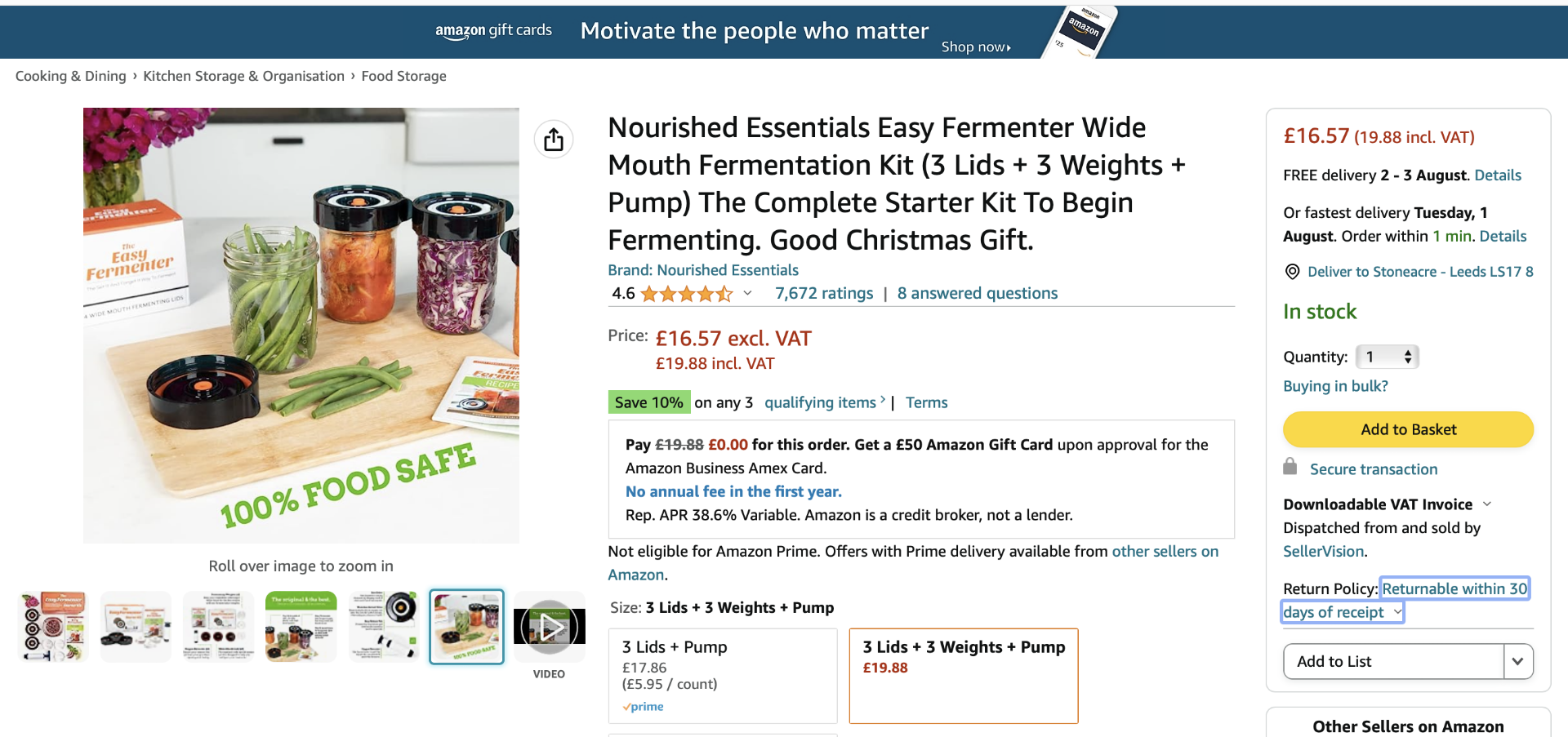 Nourished Essentials Easy Fermentation Kit - (NEW) - RRP Â£20+ ! - Bild 2 aus 5