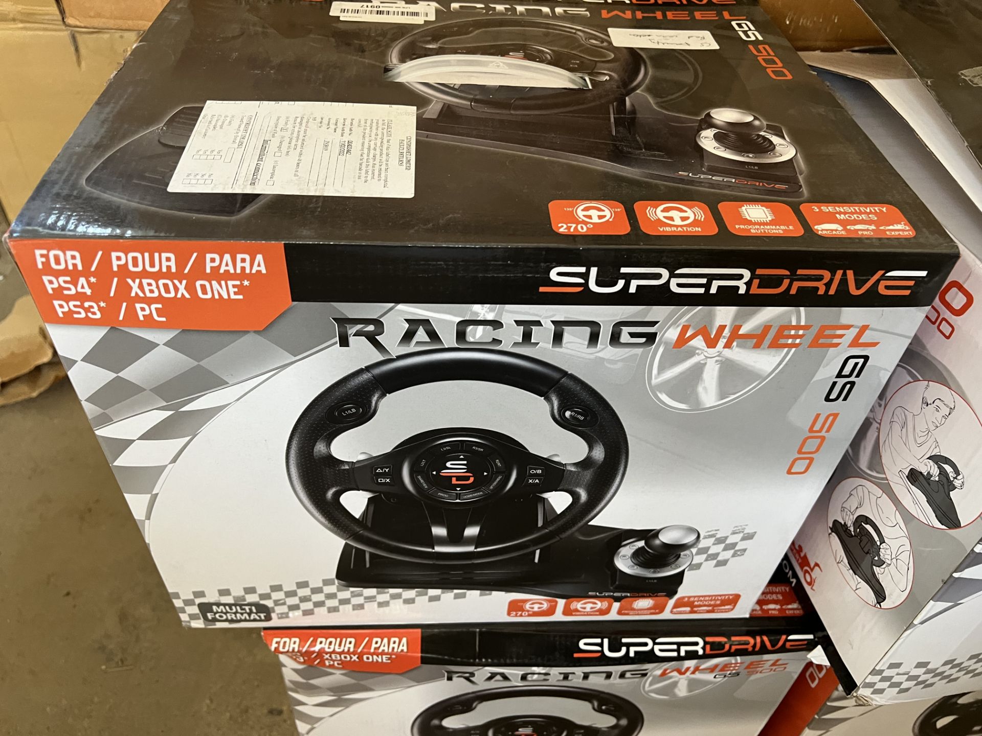 RAW RETURN -SUBSONIC GS500 Drive Pro Sport Wheel & Pedals - PS4/PS3/XBOX ONE/PC/SWITCH -RRP NEW £75!