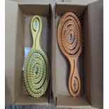 80 X Organic Detangling Hairbrushes in Peach & Lemon Colours - New - RRP Â£1,199!