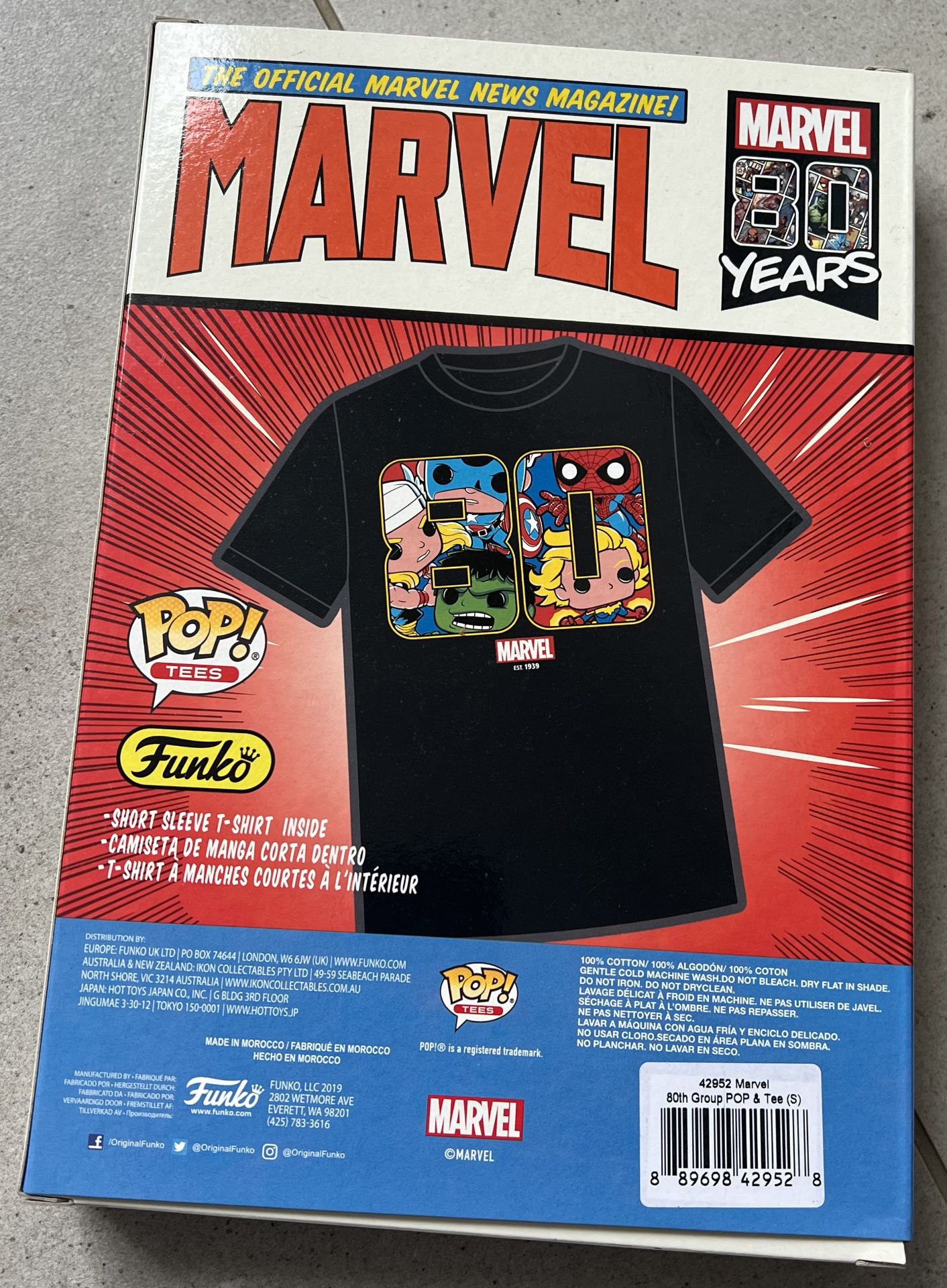Marvel Funko Pop 80 Years T-Shirt - Size S
