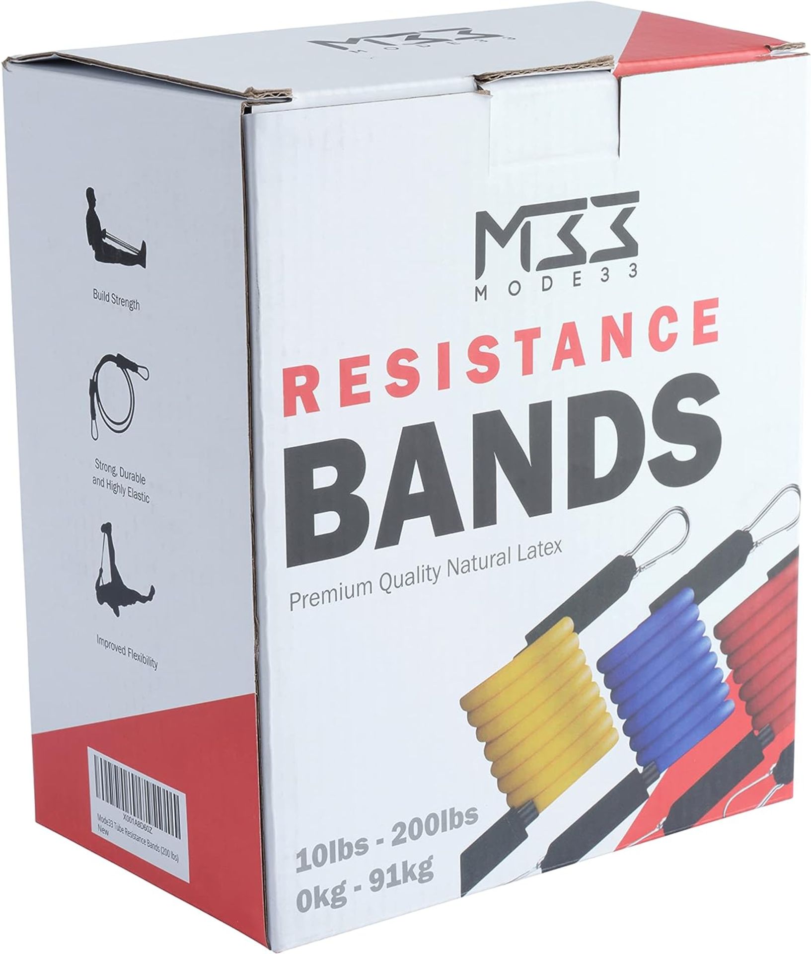 10 x NEW Mode33 Resistance Bands Set 100lbs â€“ Premium Latex Exercise Bands - RRP Â£169.90 ! - Image 3 of 7