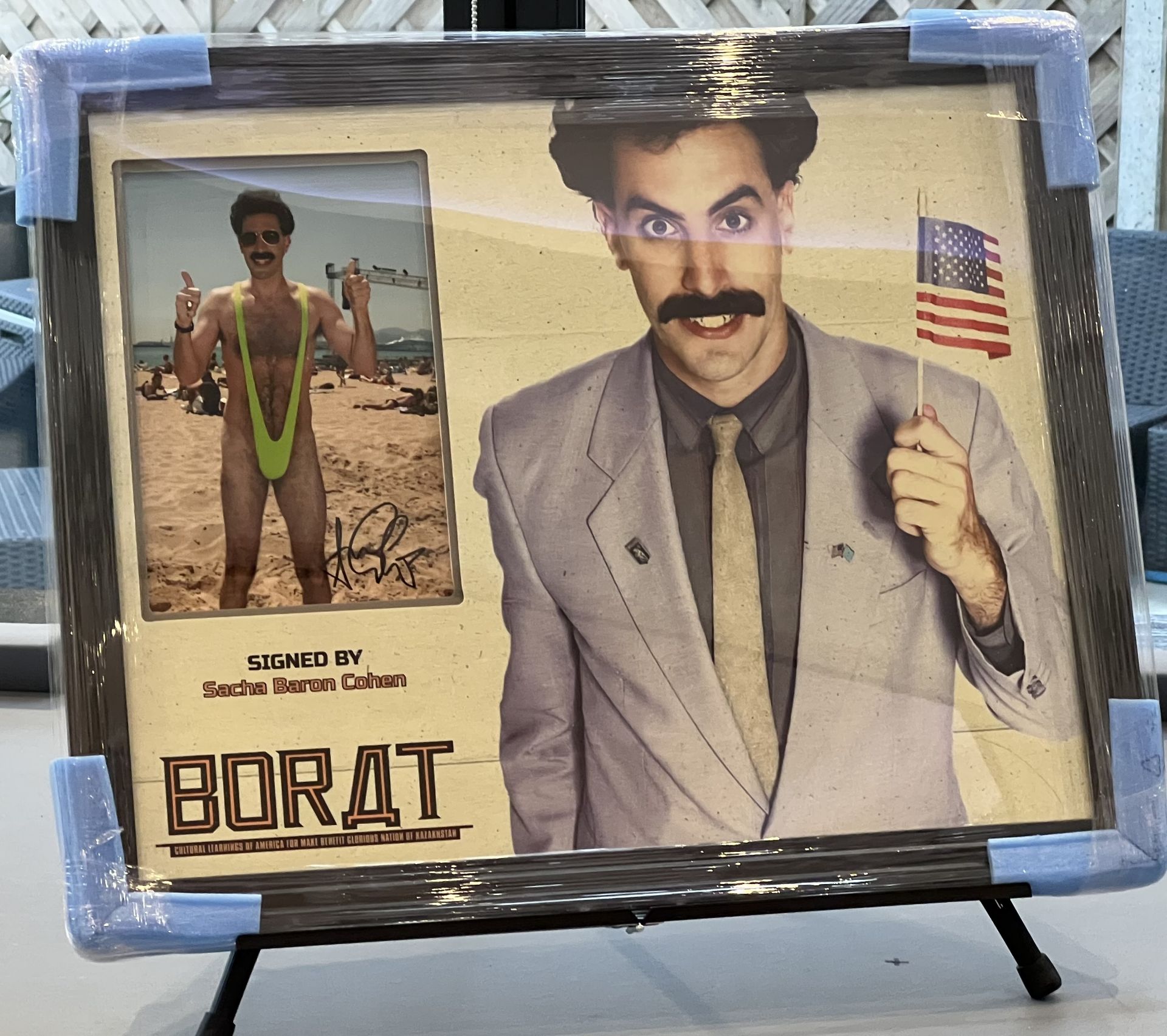 BORAT MOVIE PRESENTATION, HAND SIGNED BY â€˜SACHA BARON COHENâ€™ WITH COA - NO VAT!