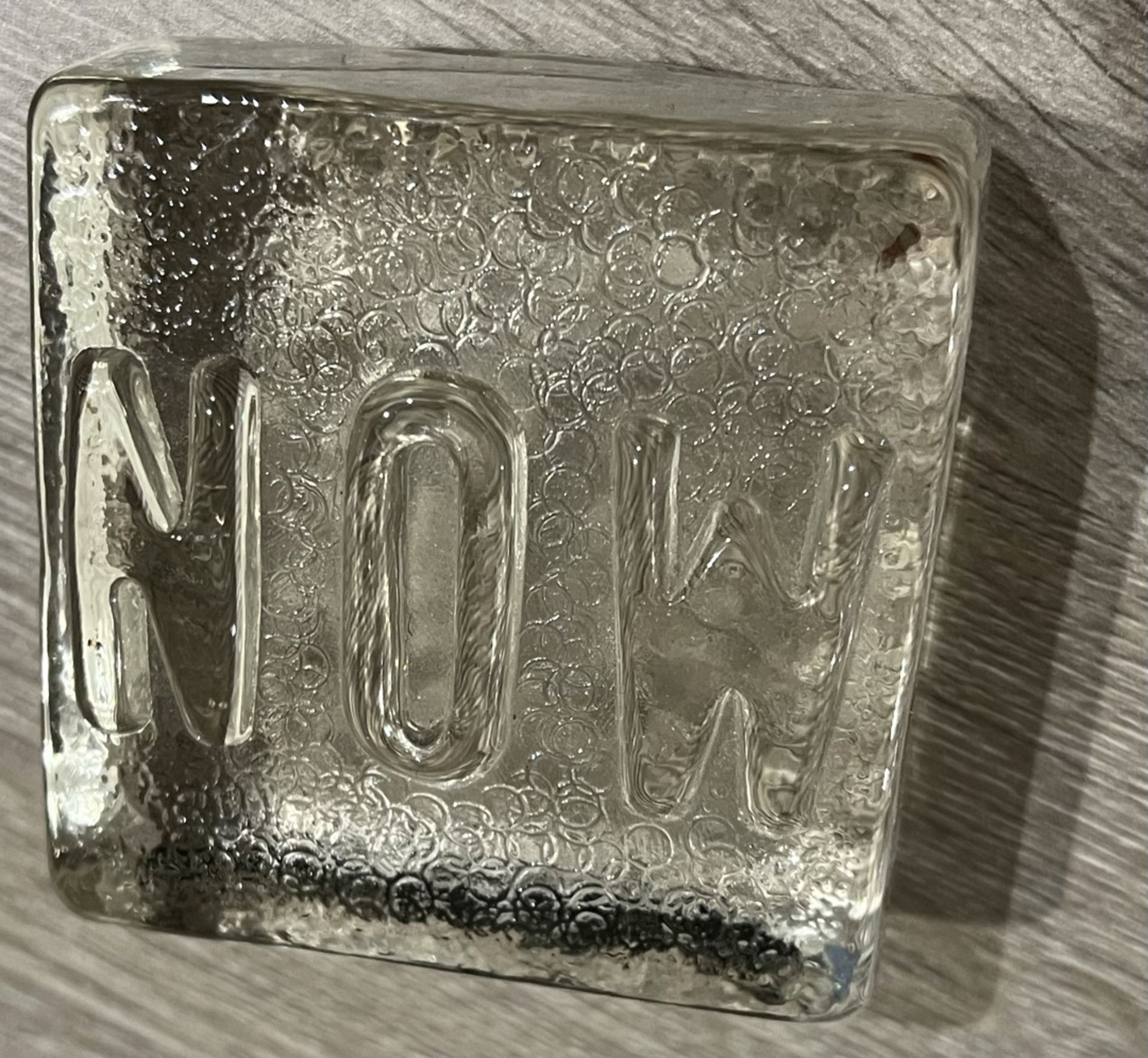 Glass â€˜NOWâ€™ Licensed Reproduction Art Glass Decorative Paperweight
