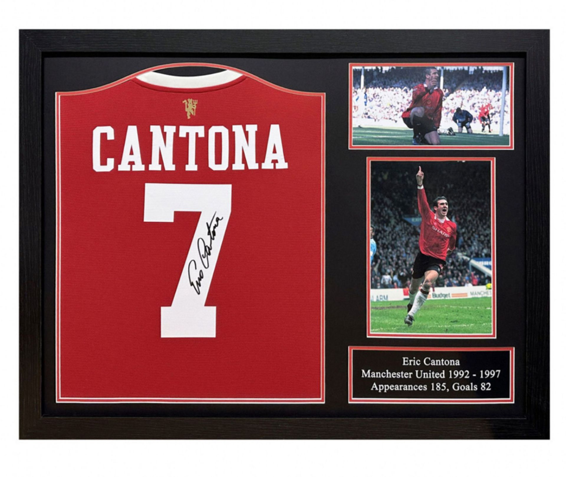 ERIC CANTONA SIGNED AND FRAMED MANCHESTER UNITED SHIRT WITH COA - NO VAT !