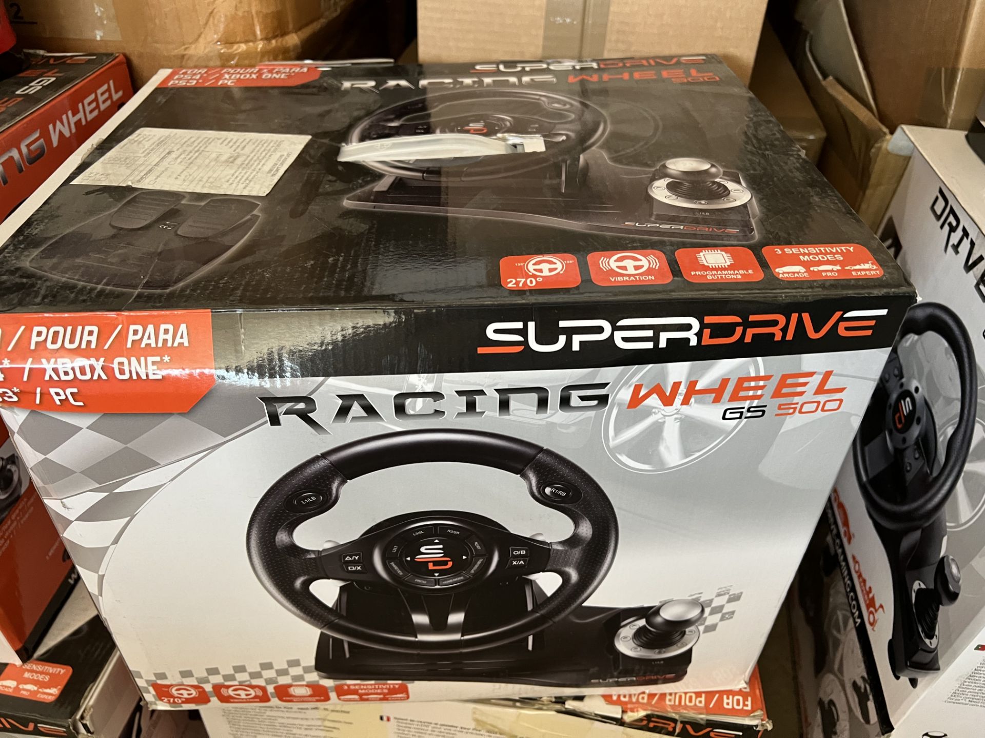 RAW RETURN -SUBSONIC GS500 Drive Pro Sport Wheel & Pedals - PS4/PS3/XBOX ONE/PC/SWITCH -RRP NEW £75!
