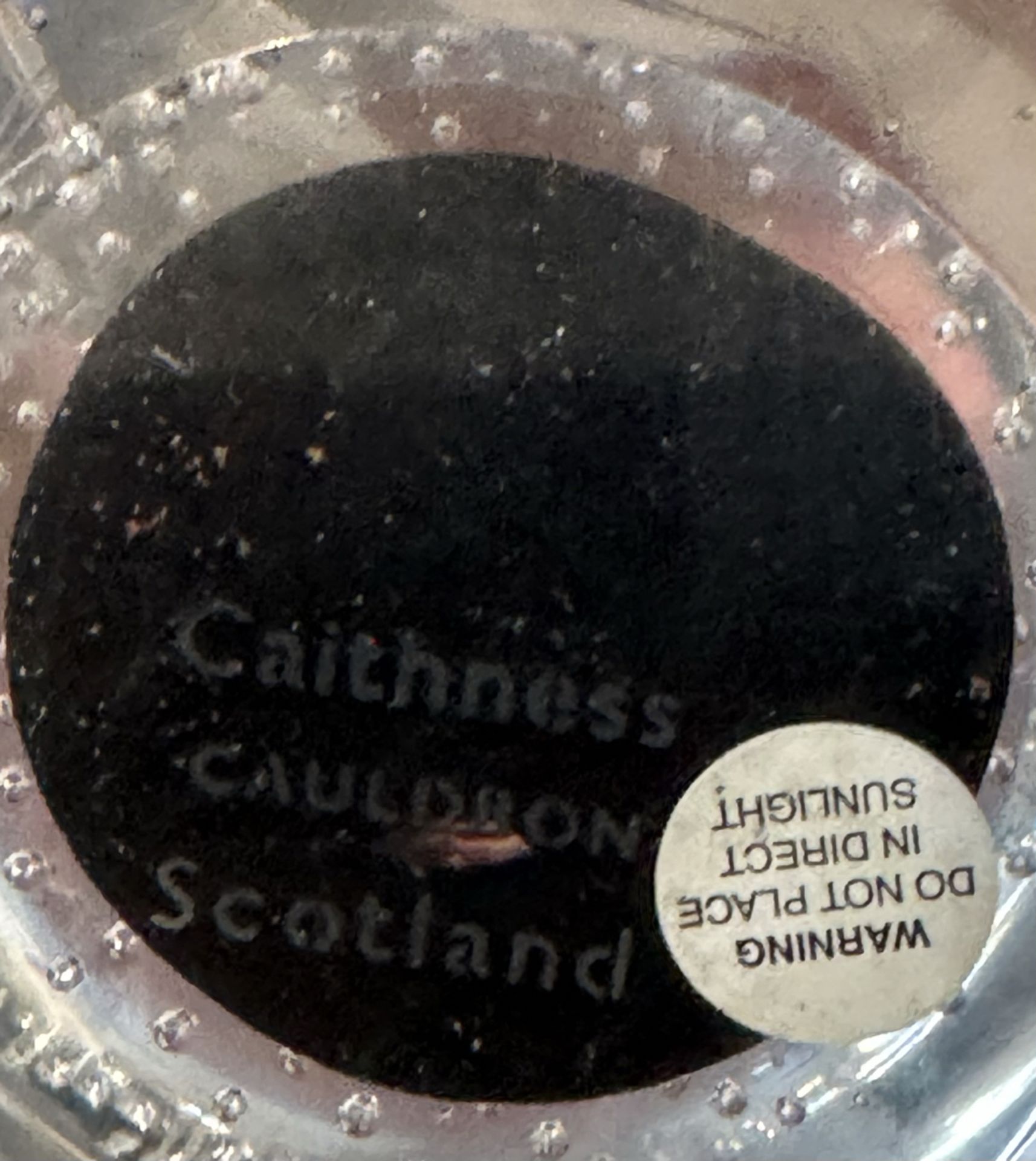 Caithness Scotland Cauldron Black Clear Glass Art 3â€ Paperweight - Bild 5 aus 5