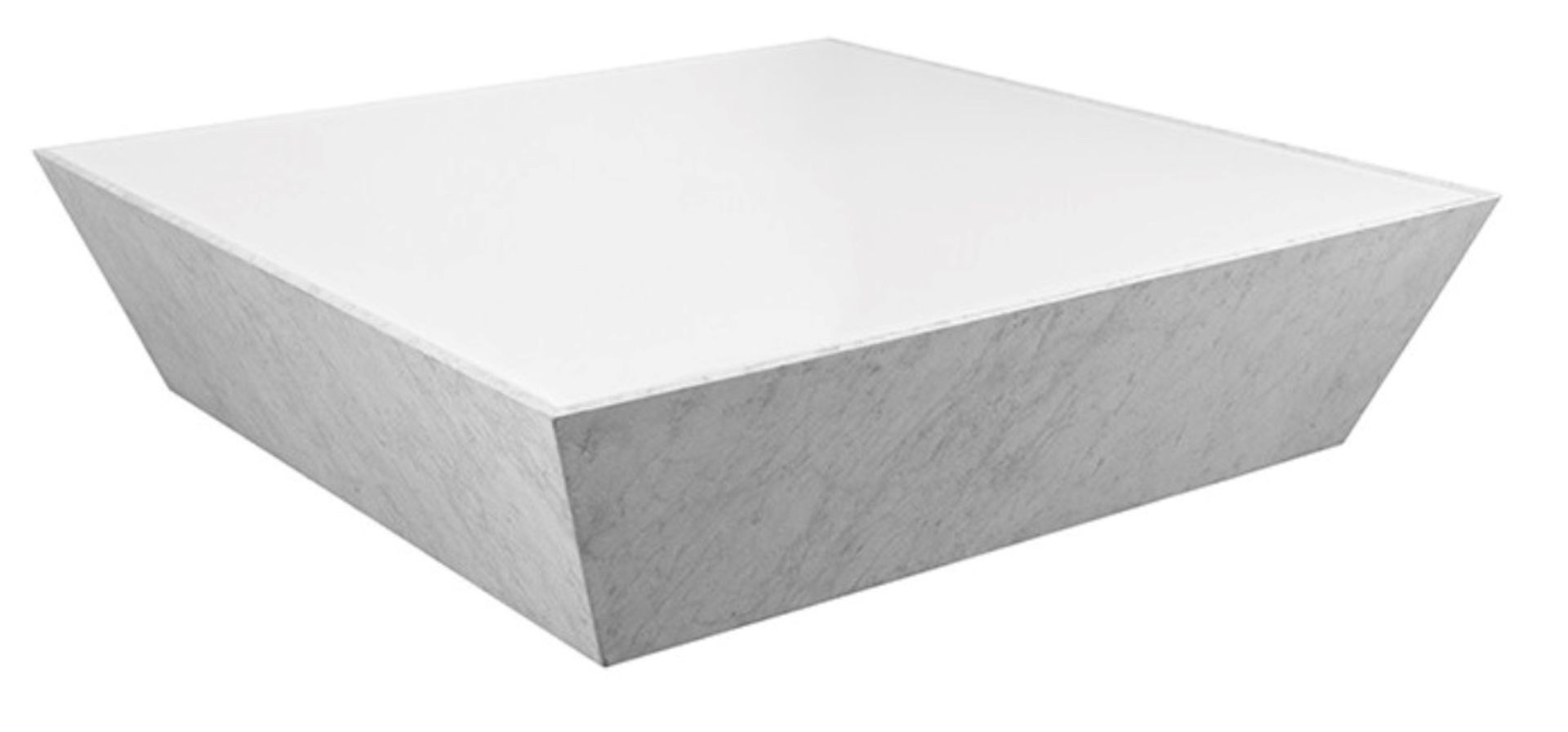 ** HUGEEEE RRP !!! **  Timothy Oulton Dover Marble Coffee Table with Glass Top  - NEW, SMALL CHIP -  - Image 3 of 13