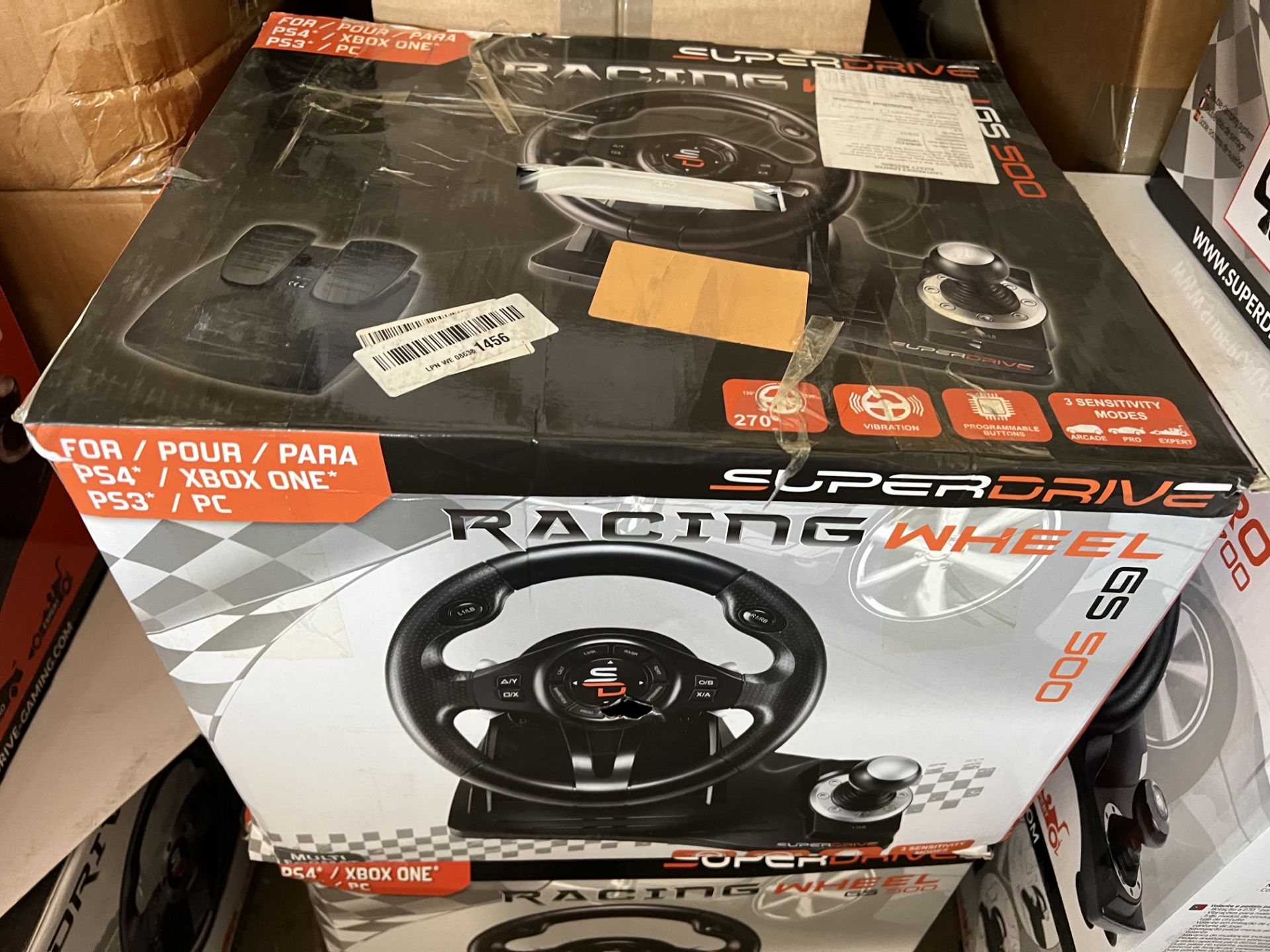 RAW RETURN -SUBSONIC GS500 Drive Pro Sport Wheel & Pedals - PS4/PS3/XBOX ONE/PC/SWITCH -RRP NEW £75!