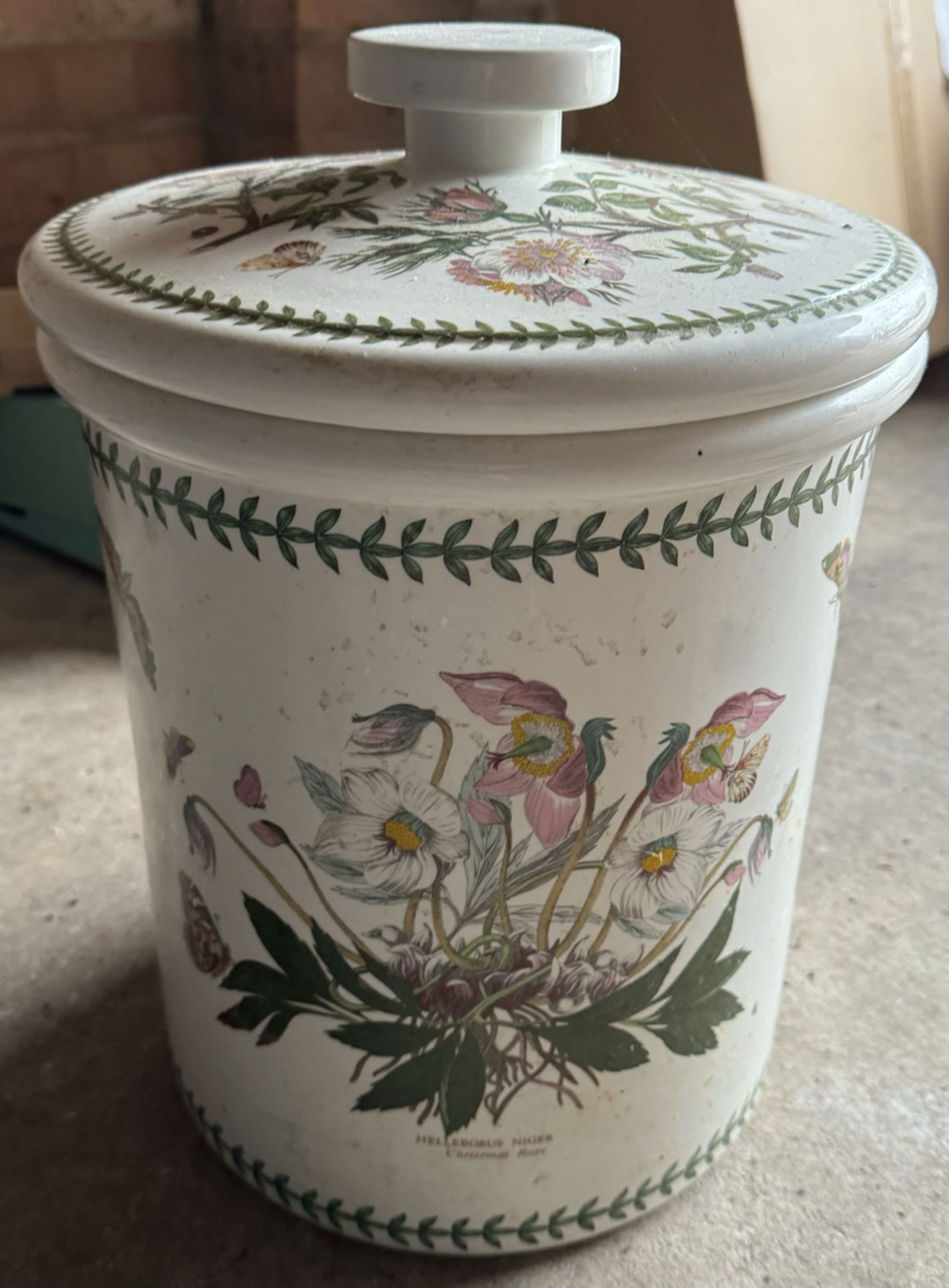20th Century Ceramics: Portmeirion "Botanic Garden" Wild Rose Bread Bin