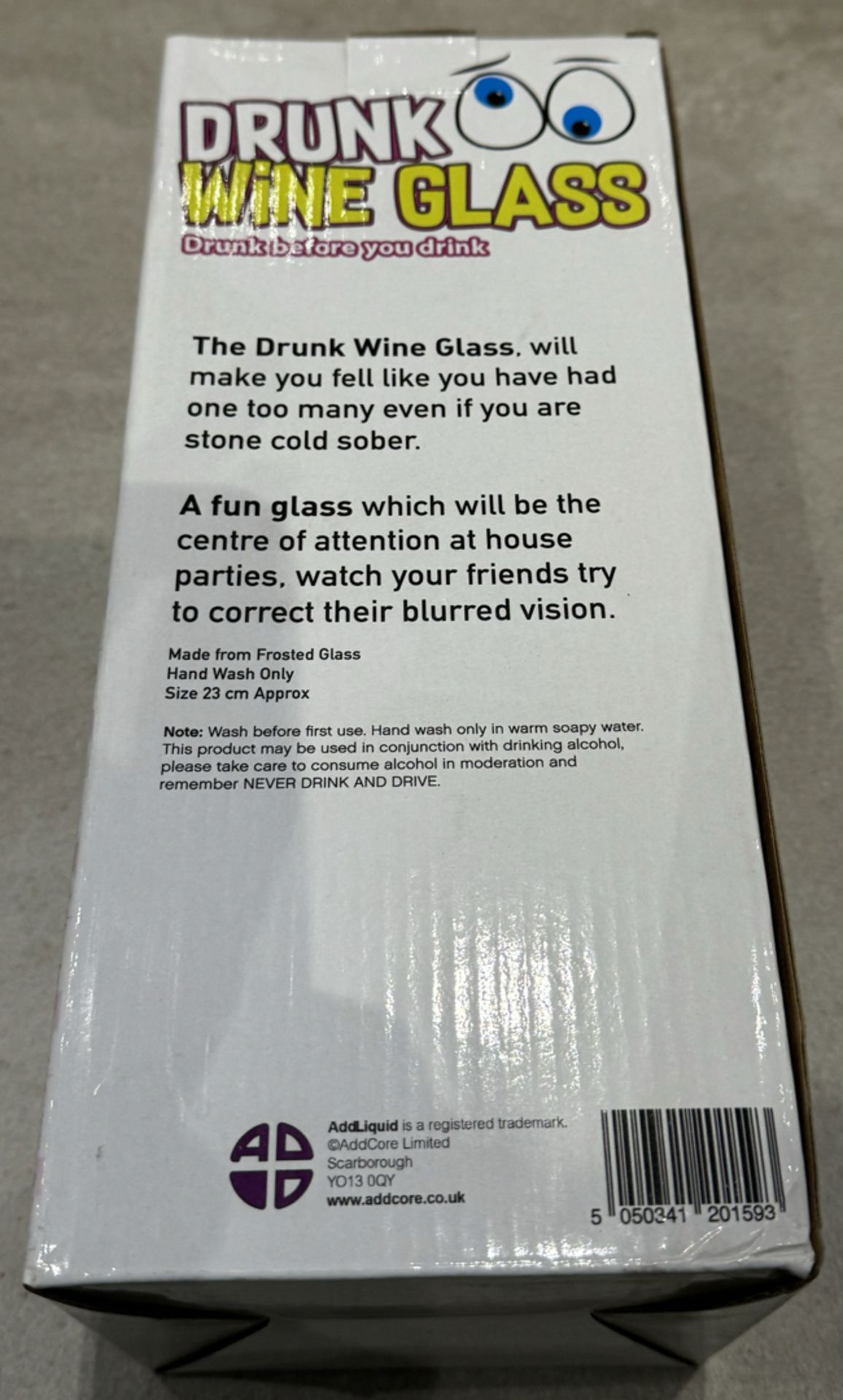 Drunk Wine Glass in Frosted Glass - Brand New & Boxed - RRP Â£18.99 - Bild 4 aus 5