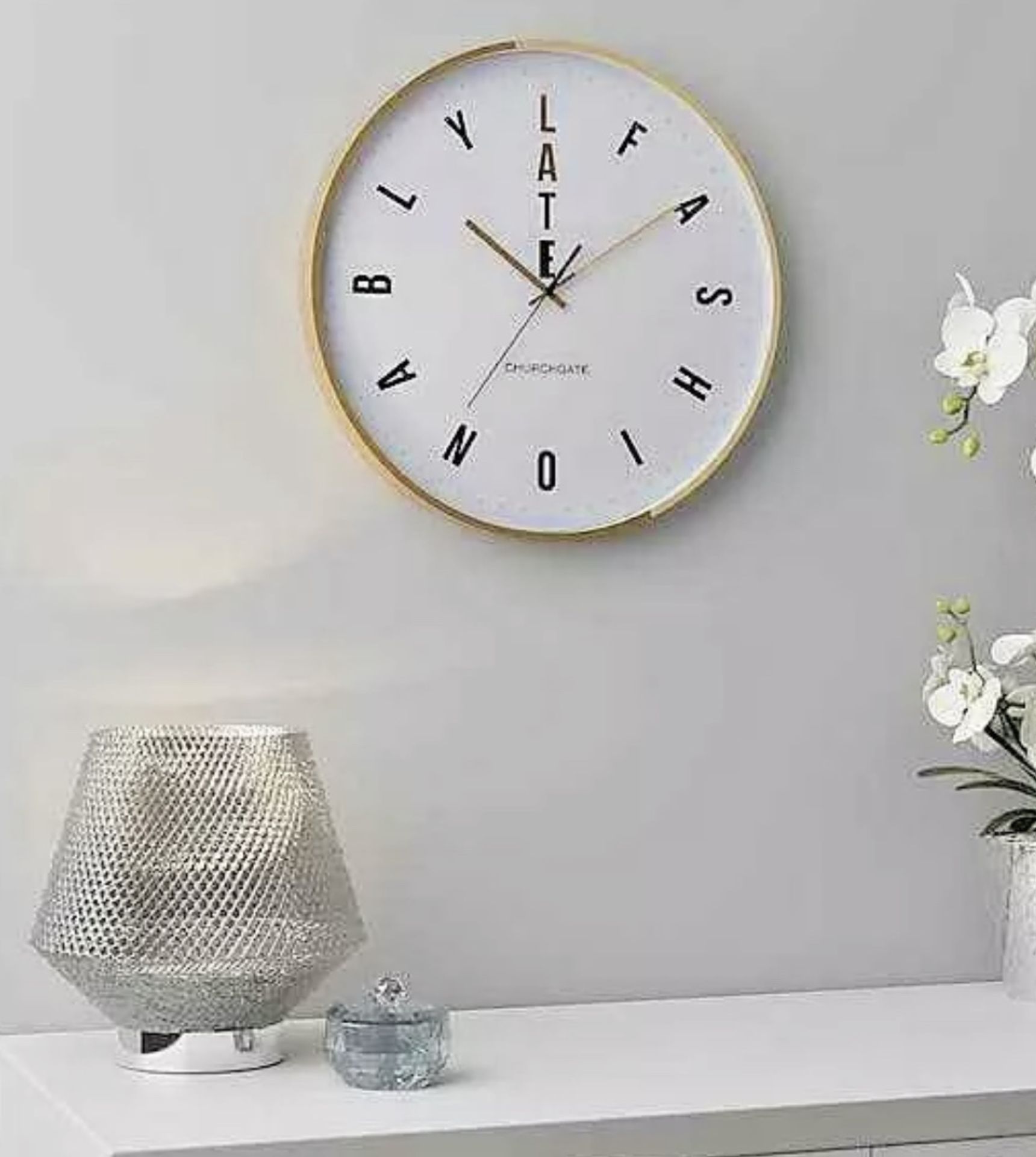 Churchgate 'Fashionably Late' Wall Clock. New and Boxed. - Bild 2 aus 3