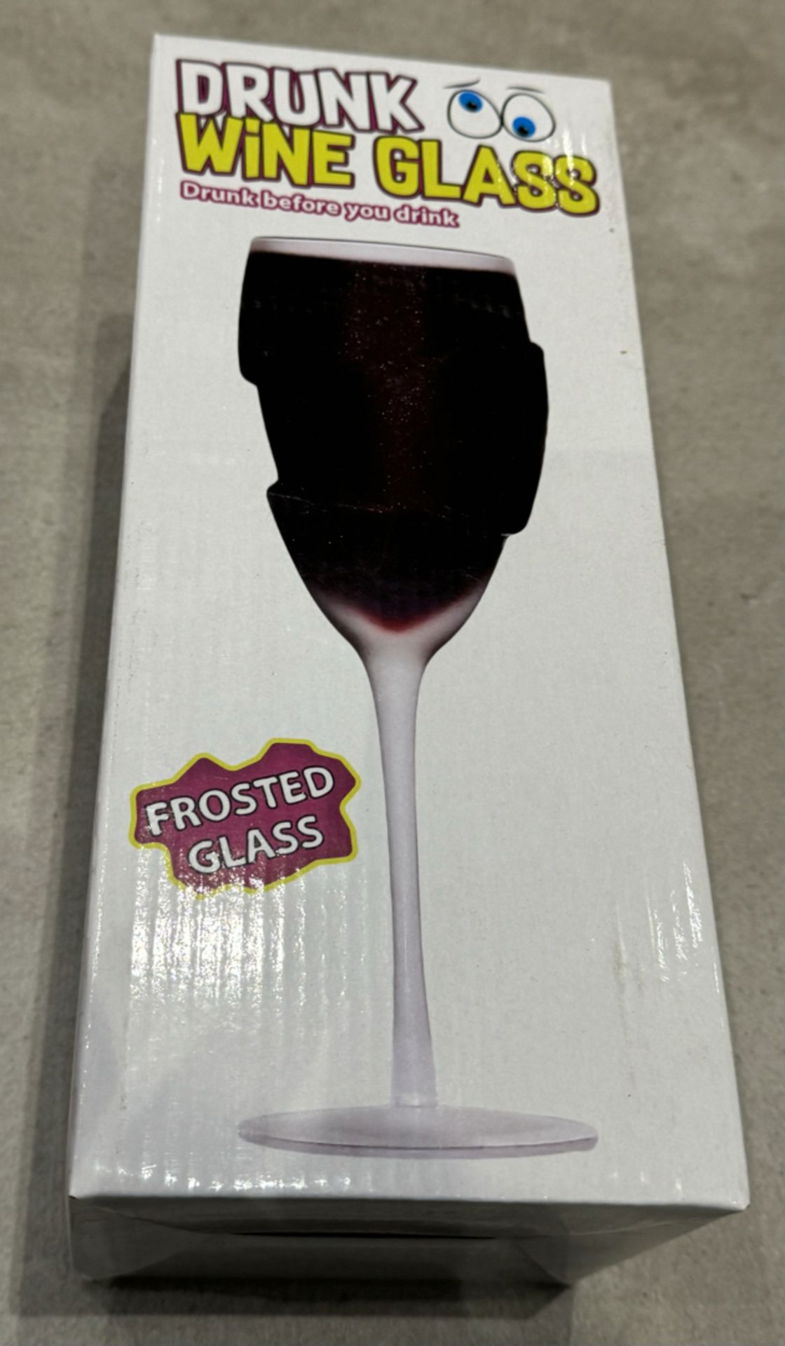 Drunk Wine Glass in Frosted Glass - Brand New & Boxed - RRP Â£18.99 - Bild 2 aus 5