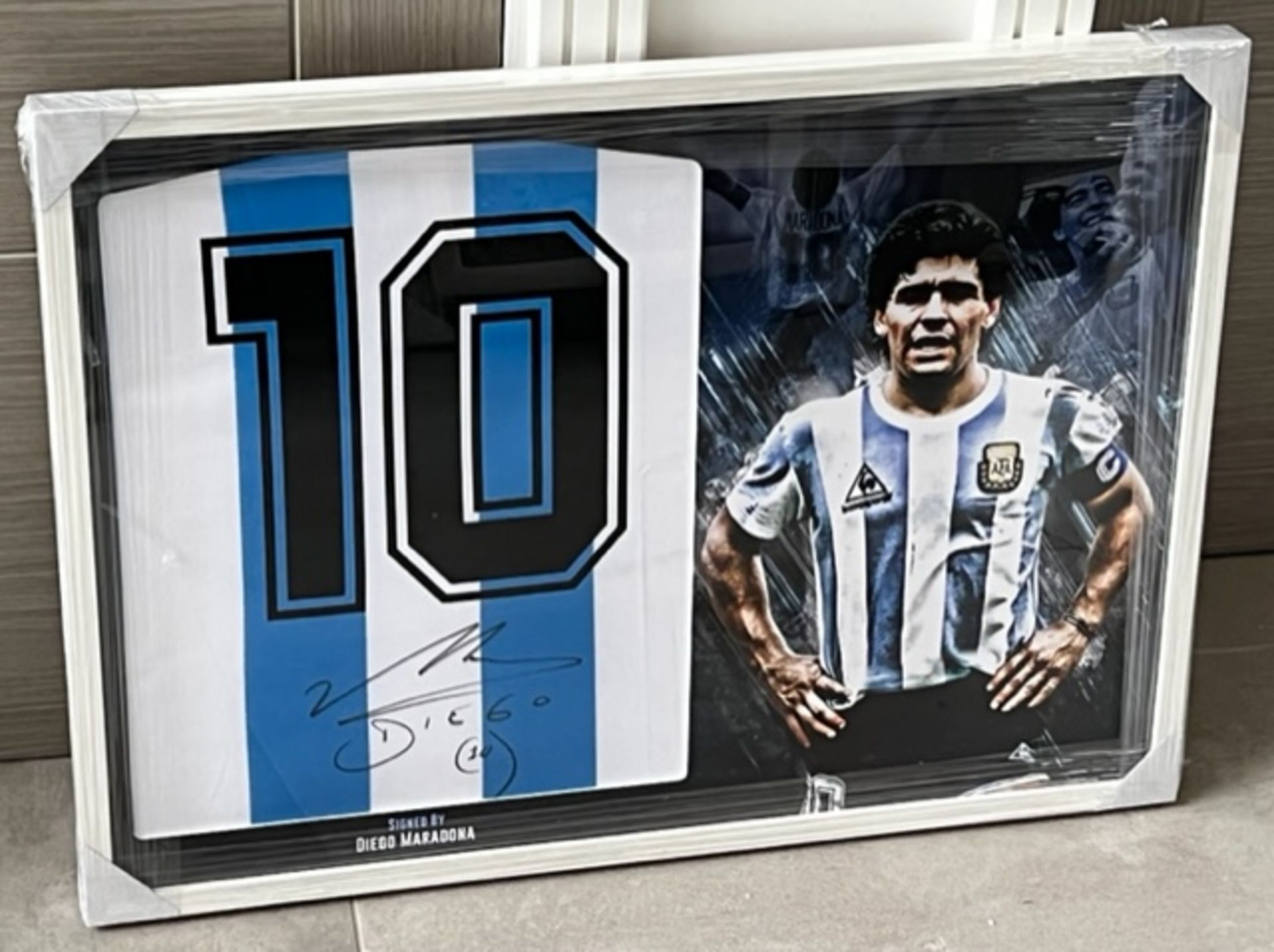 HAND SIGNED, BEAUTIFULLY FRAMED â€˜MARADONAâ€™ SHIRT WITH COA - NO VAT!