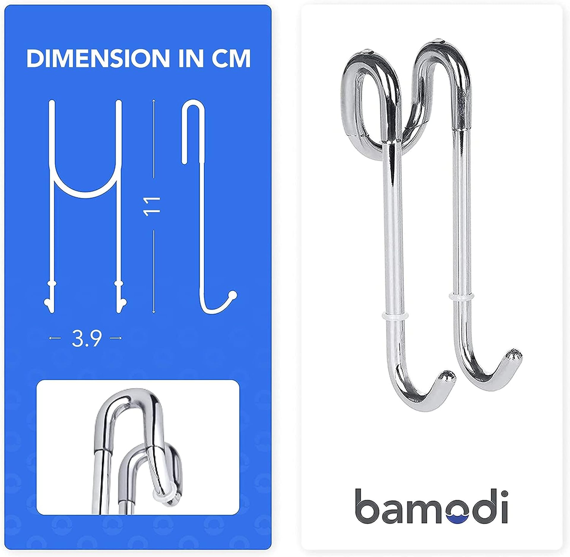 40 x Bamodi Glass Shower Door Hooks Set 11cm - (NEW) - RRP Â£479.60+ ! - Bild 4 aus 8