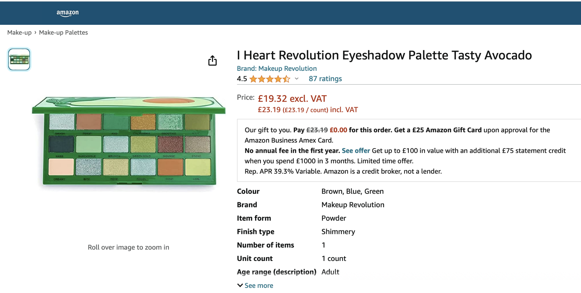 72 x I Heart Revolution Eyeshadow Palette Avo (NEW) - RRP Â£1,665 ! - Bild 2 aus 5