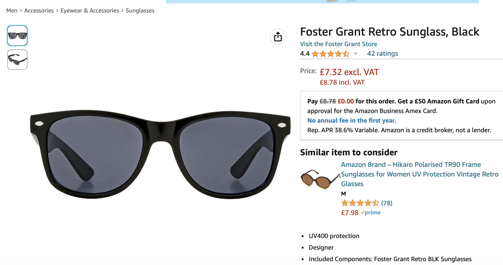 200 x Foster Grant Retro Sunglass in Black - (NEW) - RRP Â£2,195+ ! - Image 2 of 7