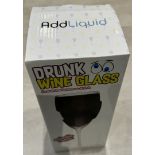 Drunk Wine Glass in Frosted Glass - Brand New & Boxed - RRP Â£18.99