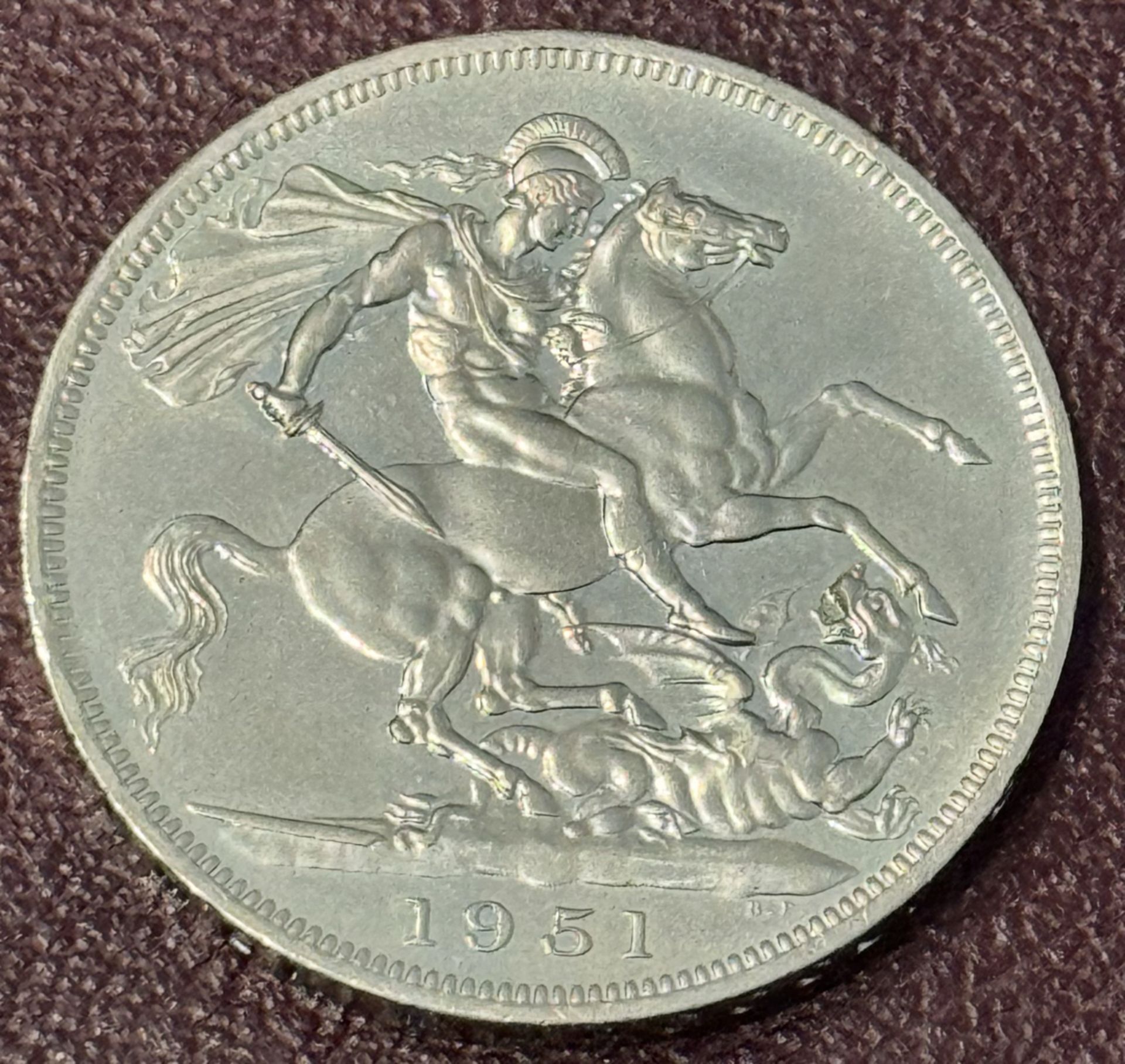 Five Shilling Coin 1951 - Great Britain Crown, George VI with Dragon - Festival of Britain