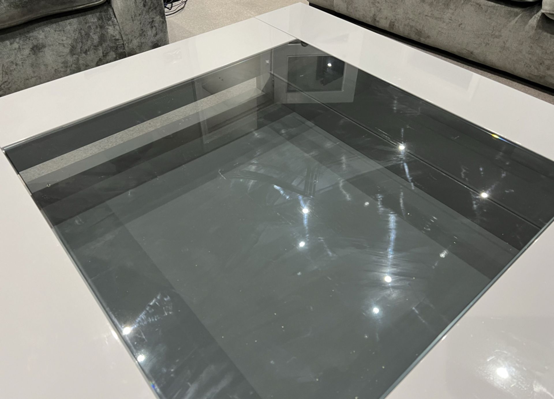 Quatropi Design Studios 682E Square Glass Topped Modern Grey Coffee Table - RRP Â£575 - Bild 6 aus 7