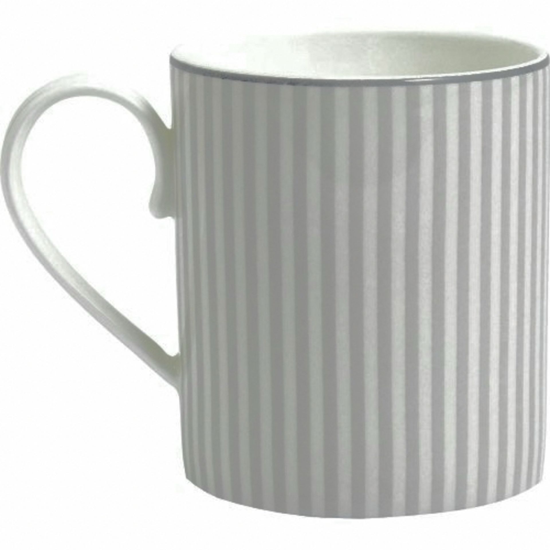8 x M&S Hampton Mugs - White with Grey Stripe - Good Condition - Â£48 when new - Image 2 of 4