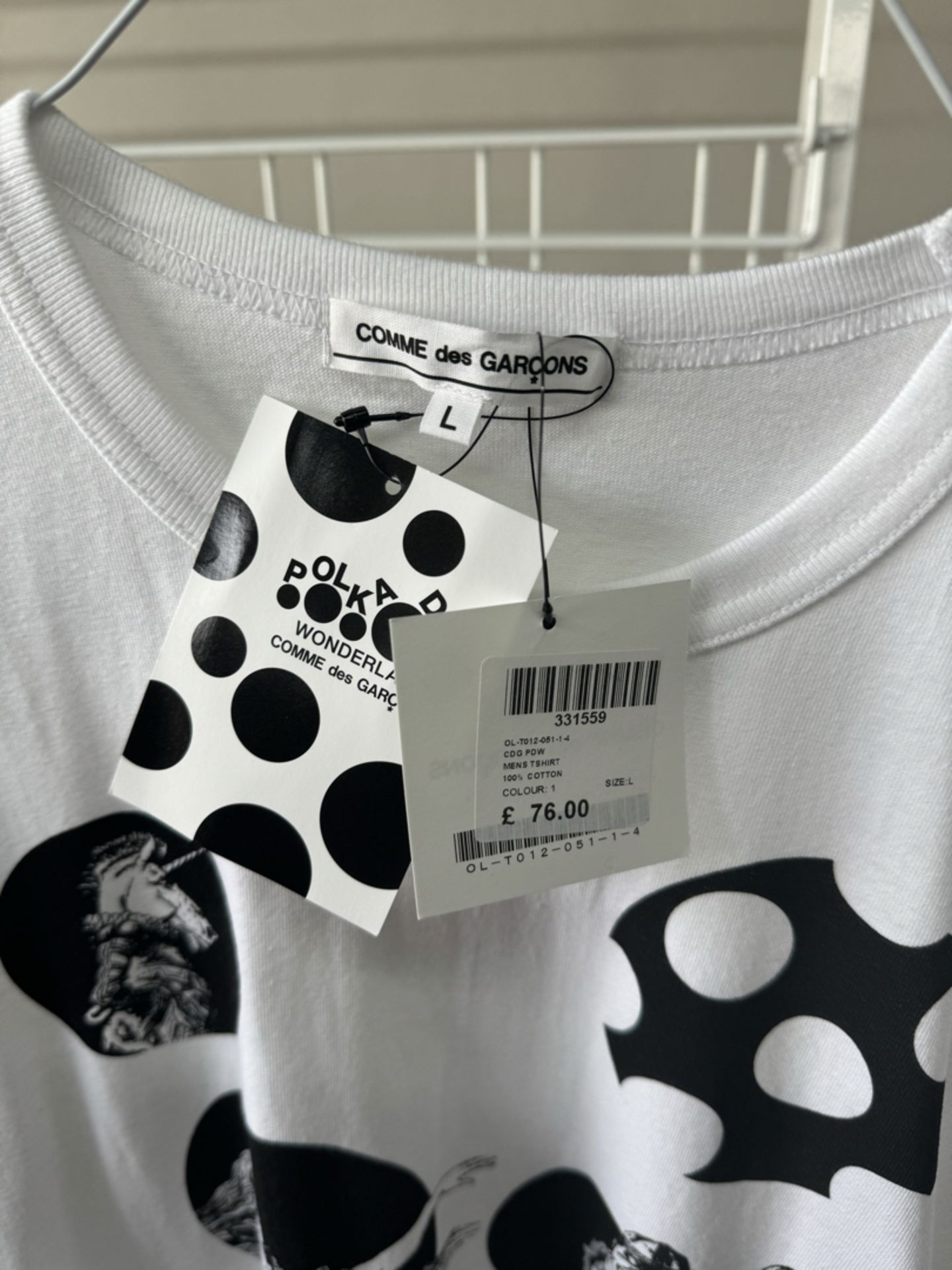 Comme Des GarÃ§ons Unisex T-Shirt - New with Tags - Size Small fit Large - RRP Â£76 - NO VAT! - Image 3 of 3