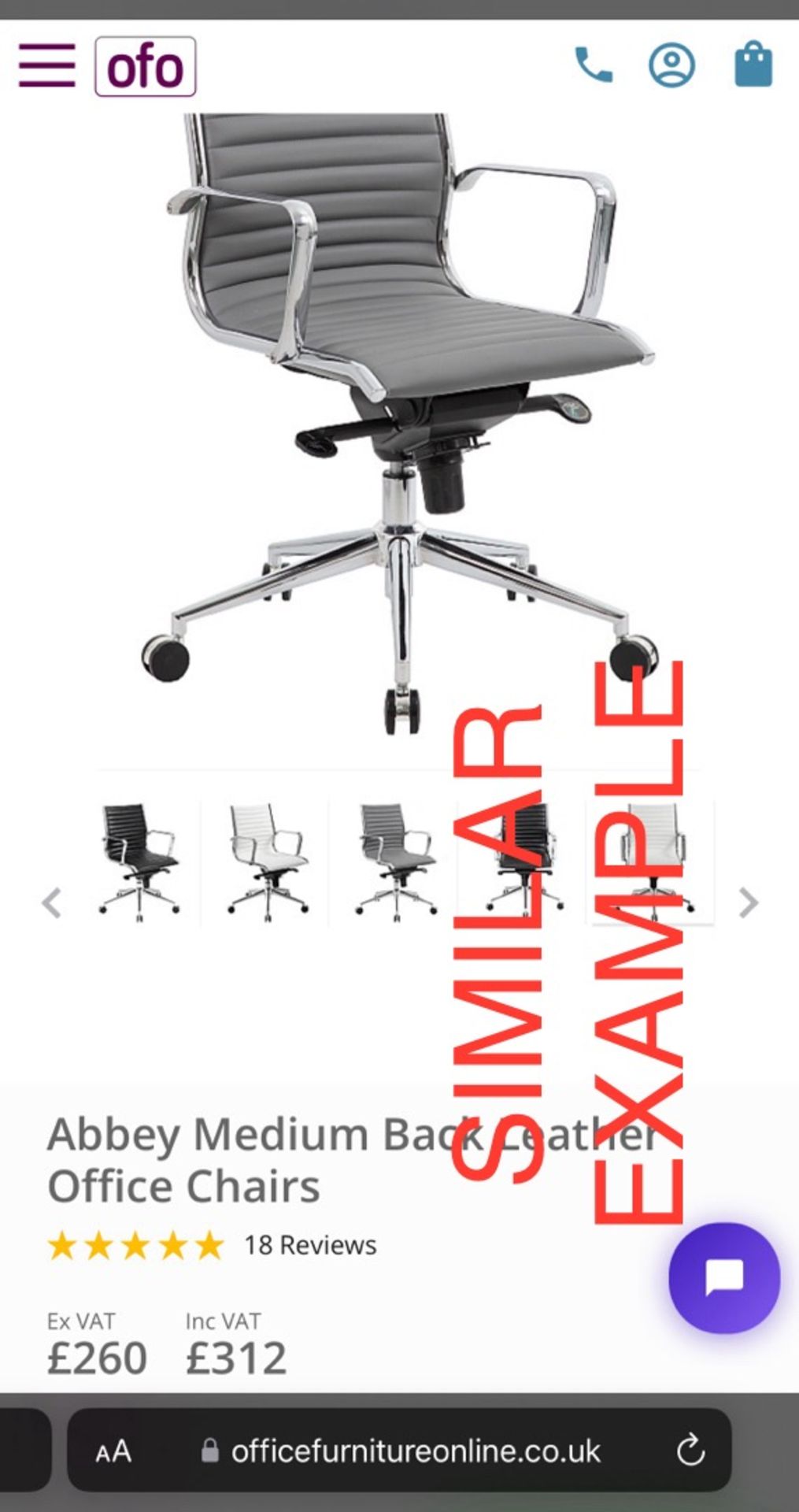 Abbey Medium Back Leather Office Chair - RRP £300+ ! - Image 3 of 6