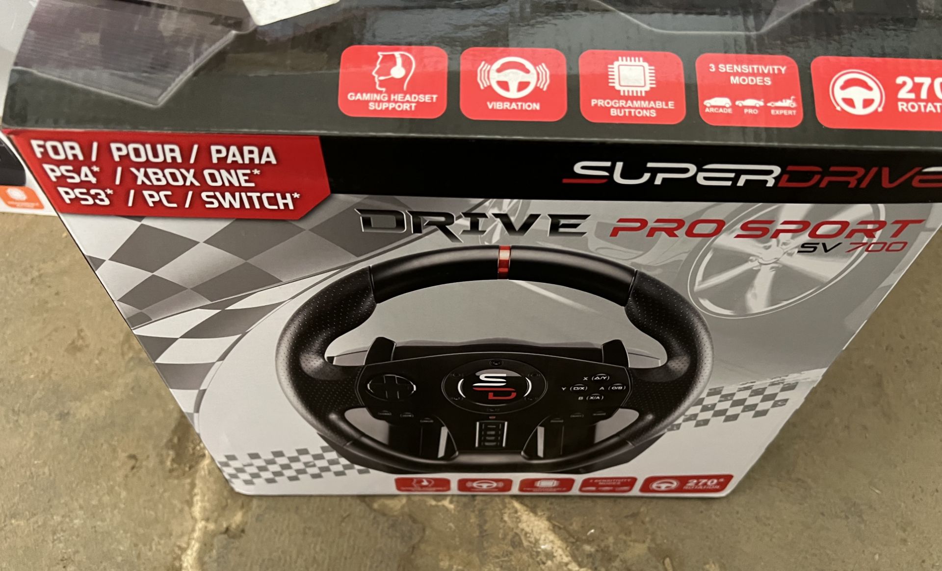 RAW RETURN -SUBSONIC SV700 Drive Pro Sport Wheel & Pedals -PS4/PS3/XBOX ONE/PC/SWITCH -RRP NEW £100+