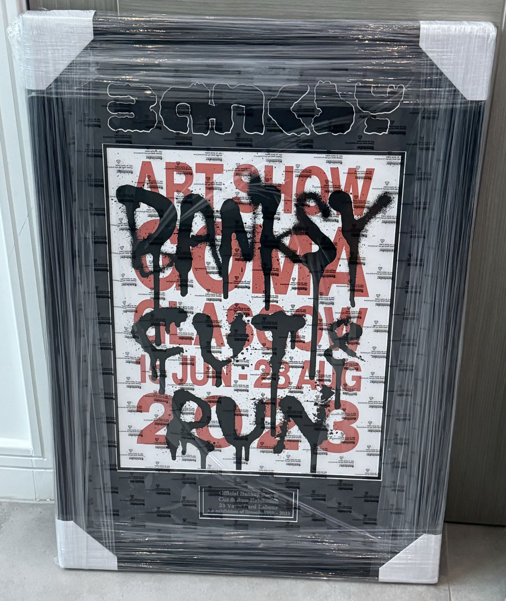 OFFICIAL BANKSY CUT & RUN BEAUTIFULLY FRAMED POSTER (GOMA 2023) WITH COA - NO VAT !