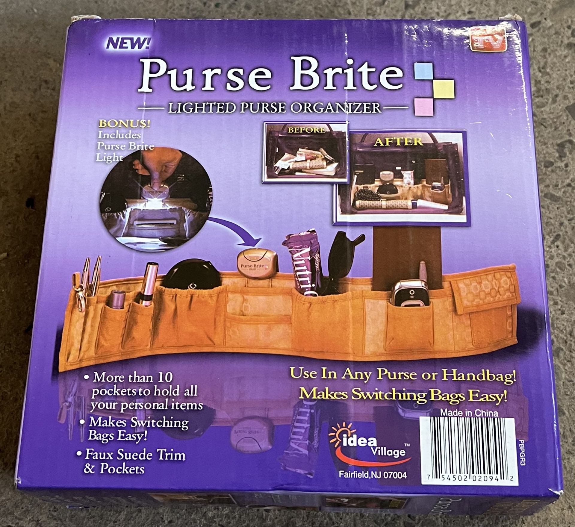 PURSE BRITE - Handbag Organiser with Light - New & Boxed
