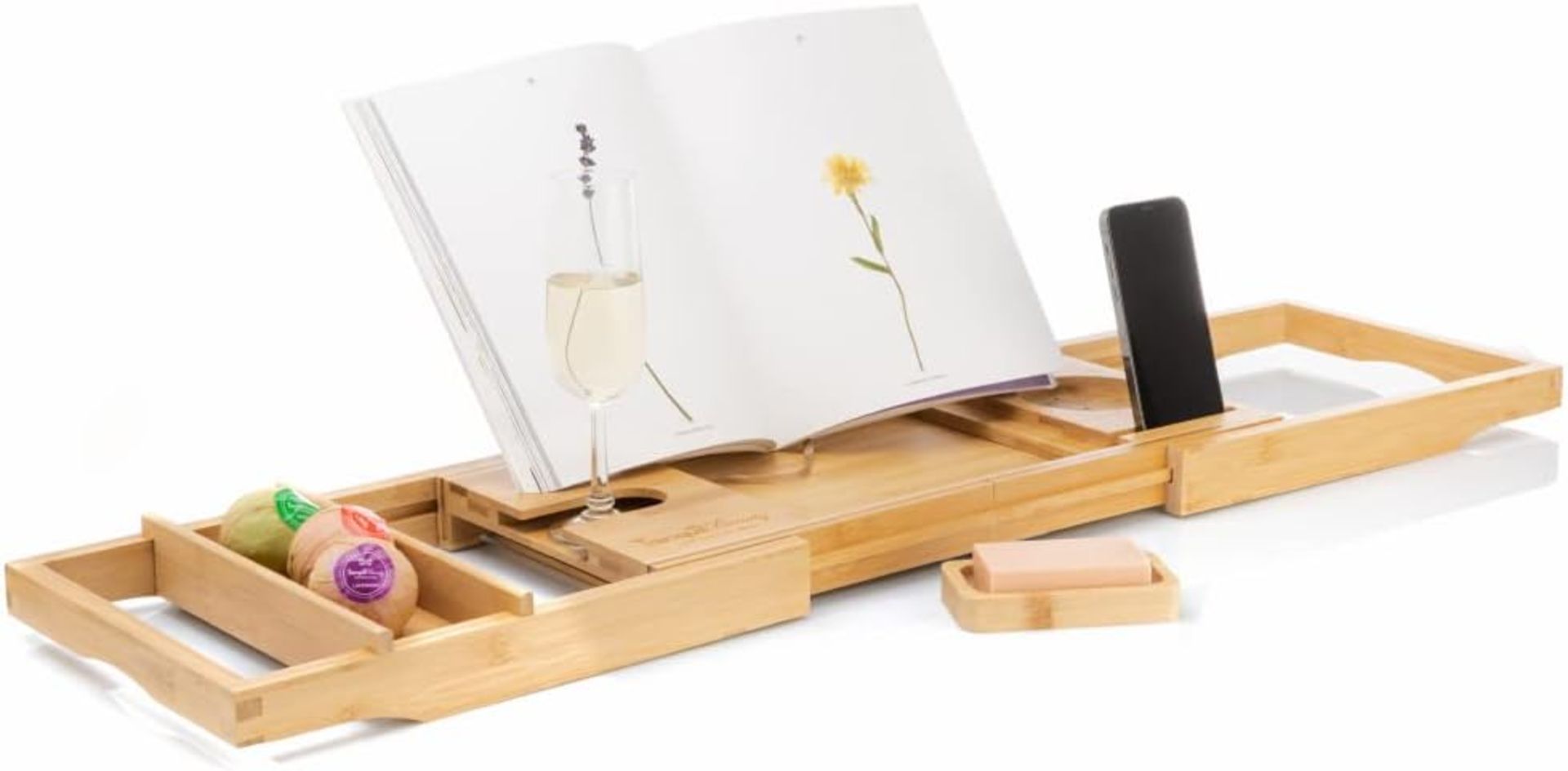 Tranquil Beauty Bath Caddy/Tray Natural Sustainable Bamboo - (NEW) - RRP Â£20+!