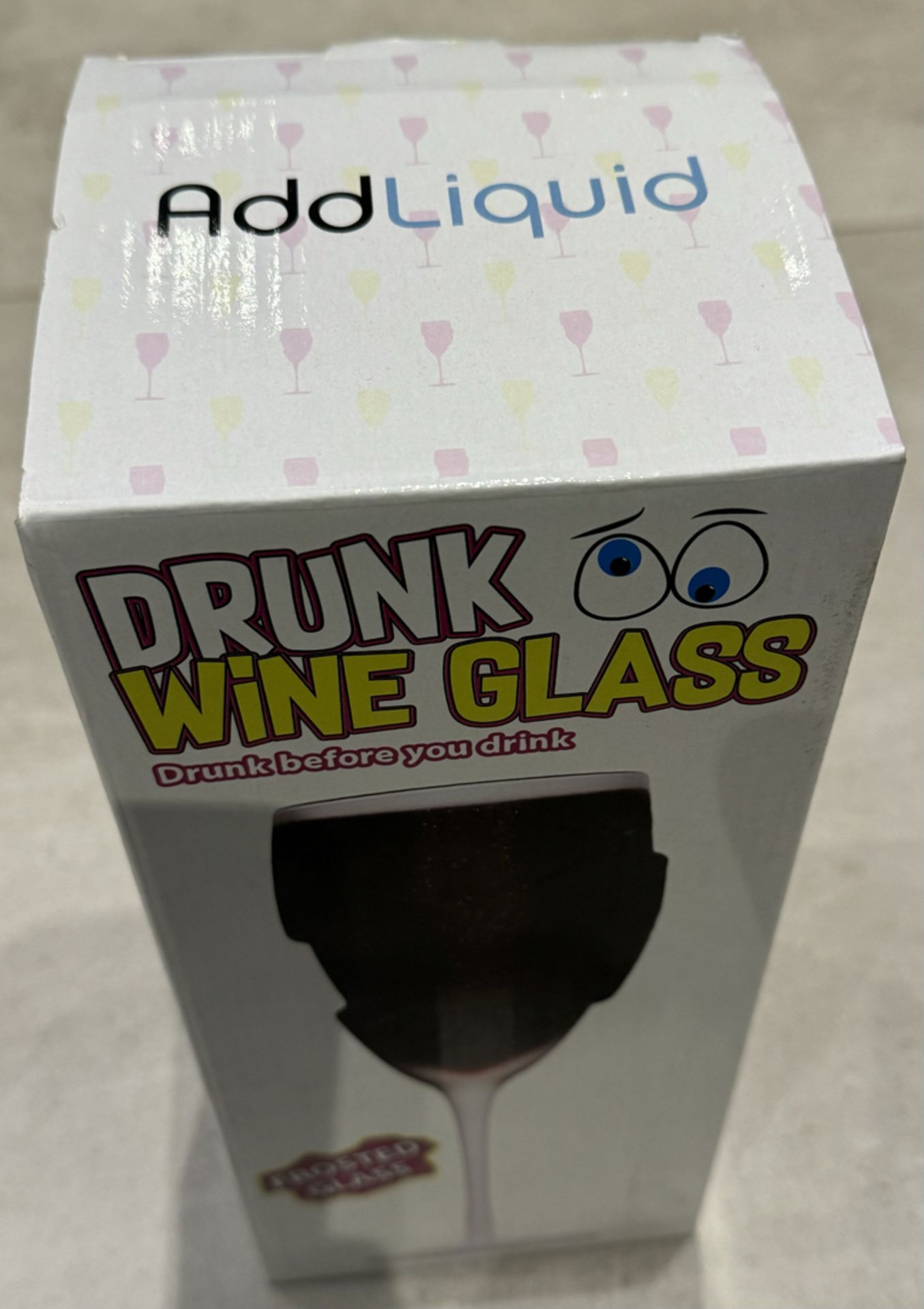 Drunk Wine Glass in Frosted Glass - Brand New & Boxed - RRP Â£18.99