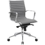 Abbey Medium Back Leather Office Chair - Perfect Condition - https://www.officefurnitureonline.co.uk