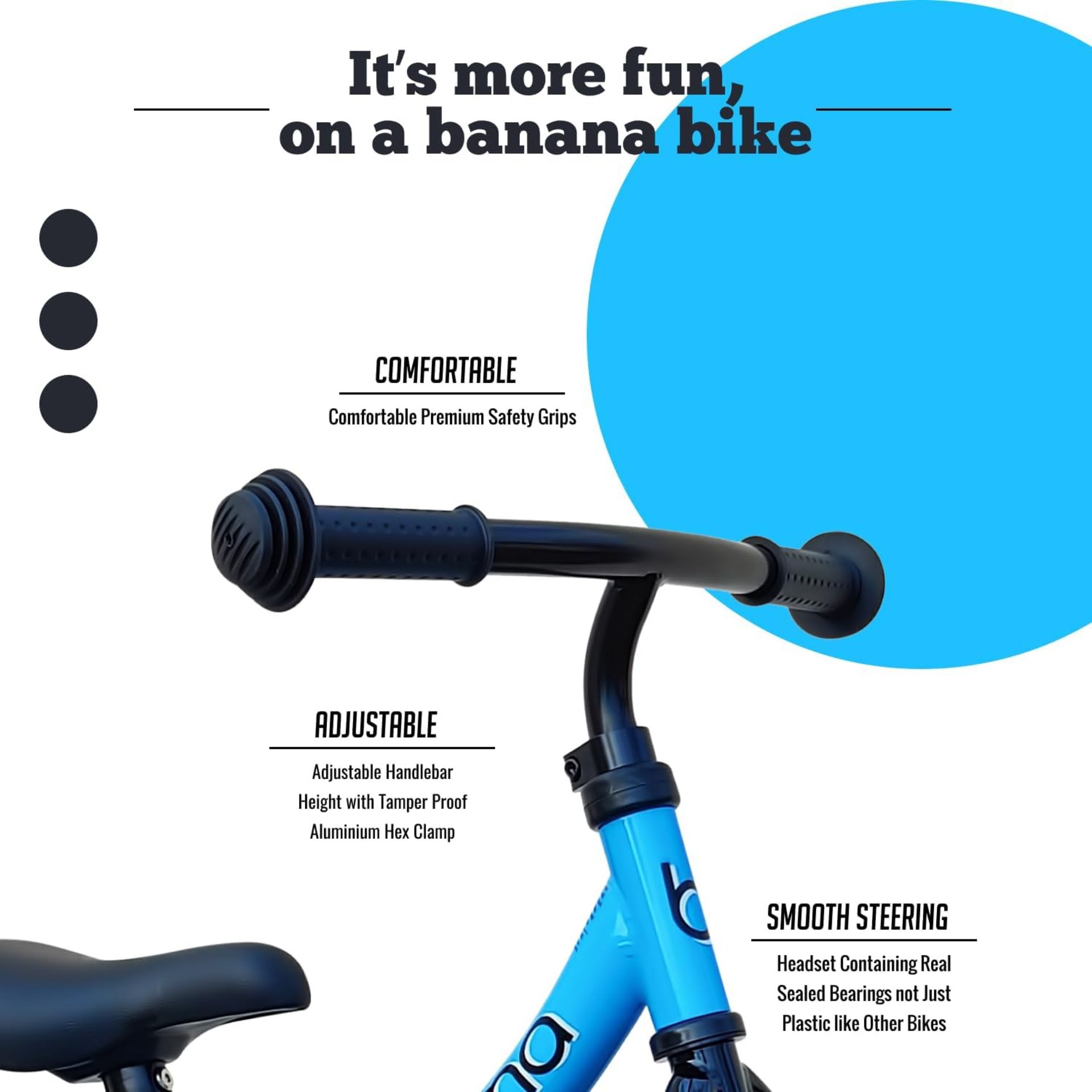 Banana Balance Bike LT Blue - Lightweight Toddler No Pedal Training Bike - (NEW) - AMAZ PRICE Â£50+ - Image 4 of 5