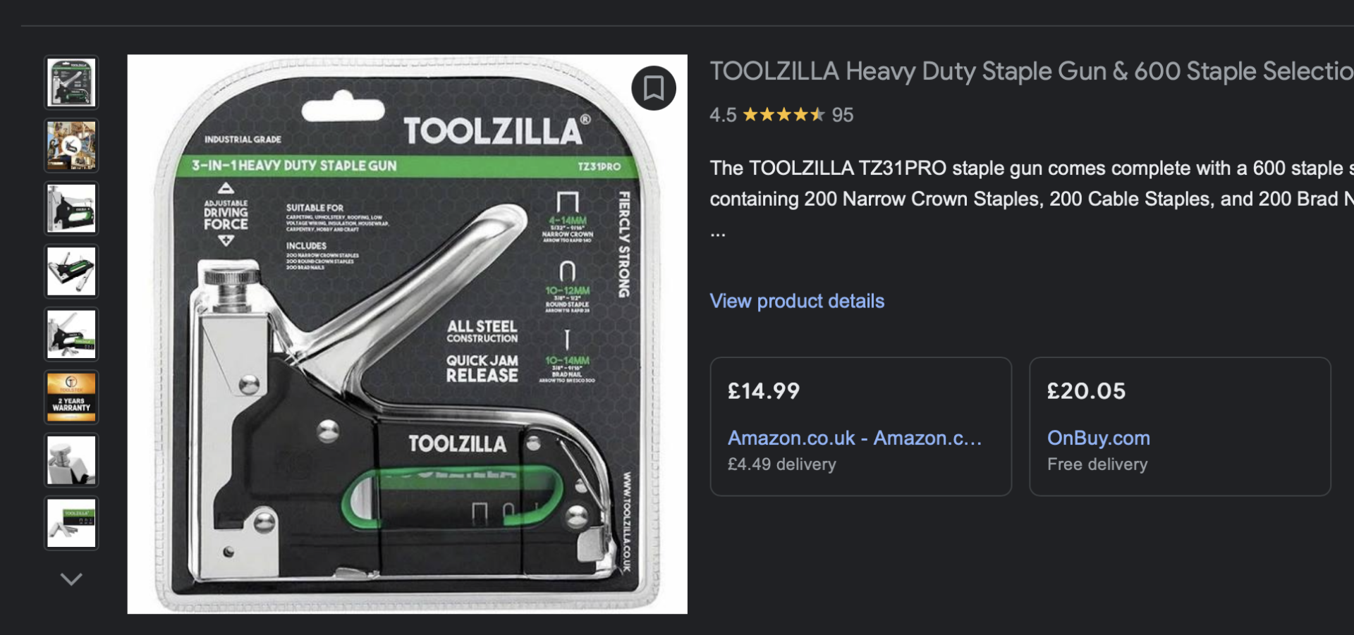 RAW RETURN - Toolzilla 3-in-1 Heavy Duty Staple Gun