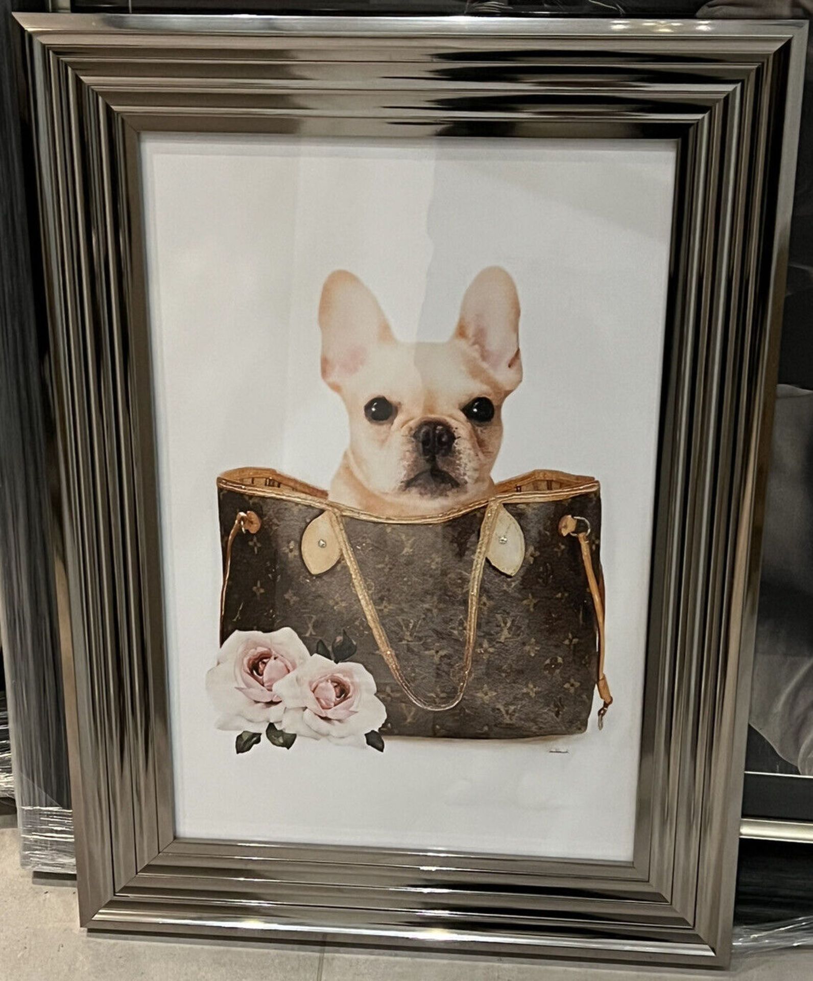 Designer Frenchie in a Handbag Art Piece - New - NO VAT !