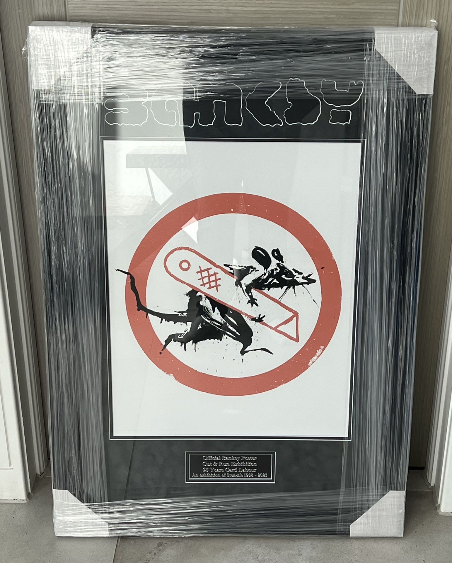 OFFICIAL BANKSY RAT KNIFE BEAUTIFULLY FRAMED POSTER (GOMA 2023) WITH COA - NO VAT !