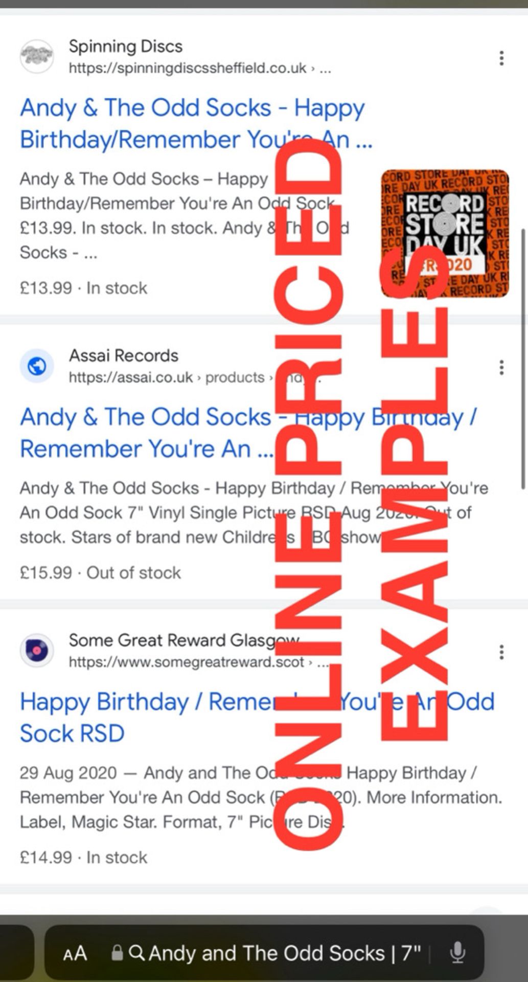 10 x Andy and The Odd Socks - 7" Vinyl - Brand New Stock - RRP Â£139+! - Image 4 of 4