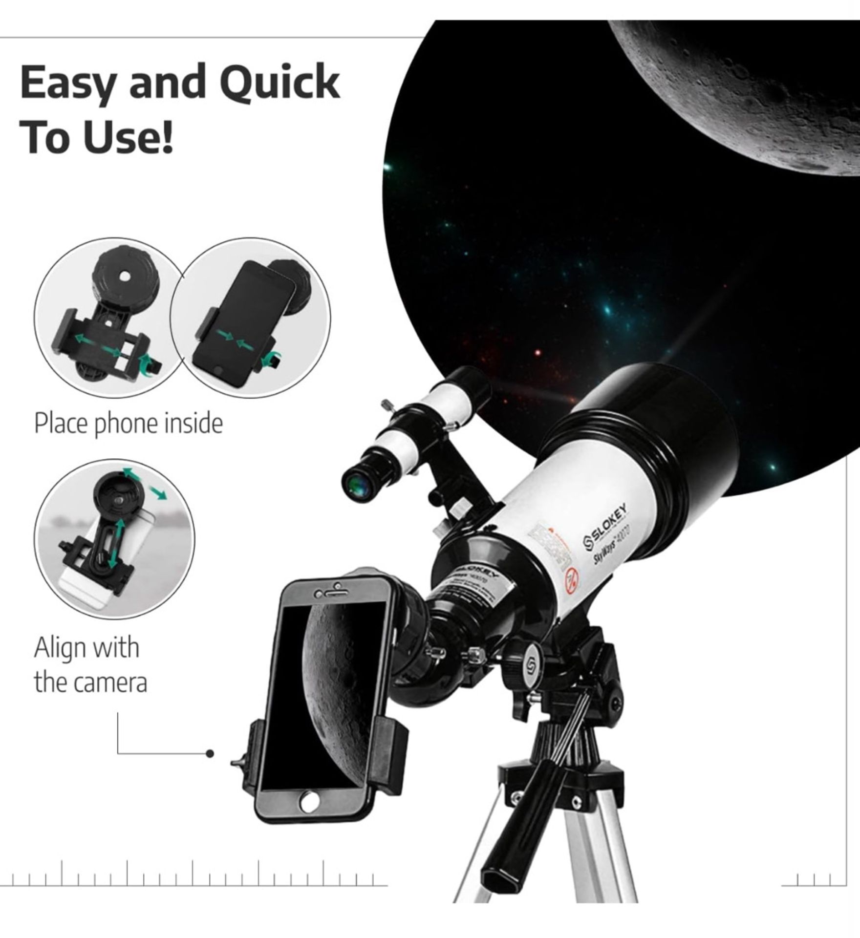 3 x Slokey 40070 Skyways Telescope for Astronomy with Accessories (NEW) - AMAZON RRP Â£389.97 ! - Image 8 of 9
