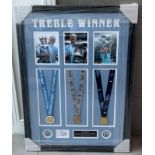 MANCHESTER CITY PRESENTATION, HAND SIGNED BY â€˜ERLING HAALANDâ€™ WITH MEDALS & COA - NO VAT !