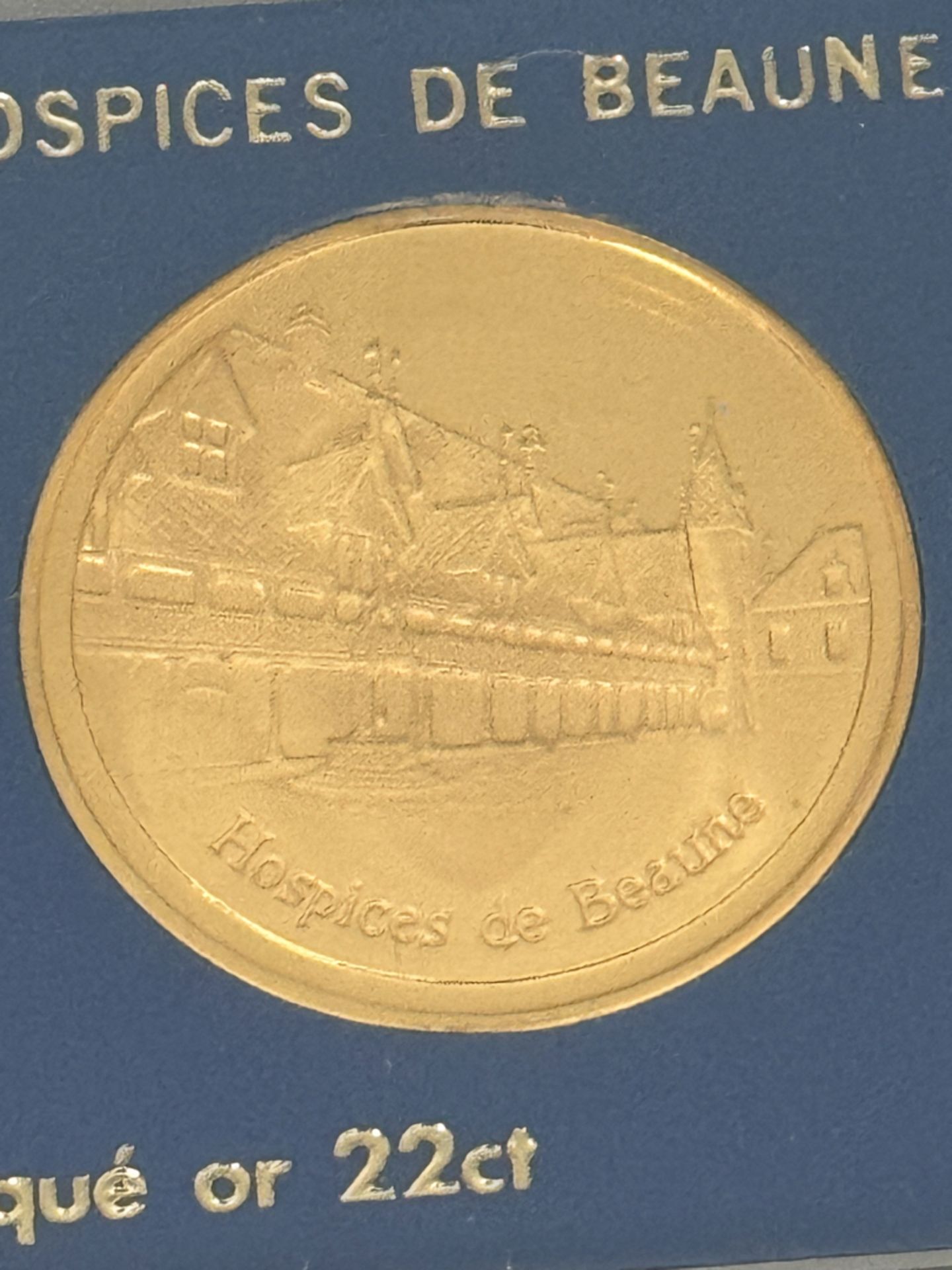 Beaune Hospices 22ct Gold Plated Coin / Medal - NO VAT ! - Bild 3 aus 4