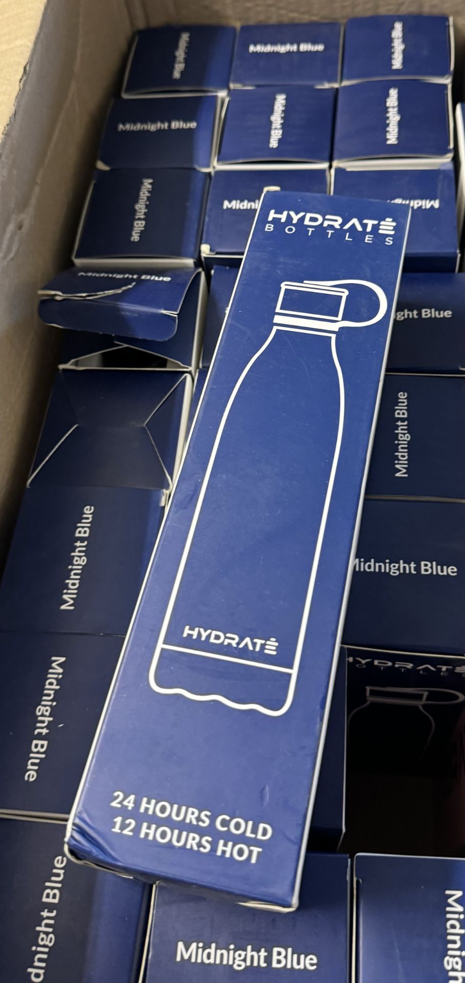 5 x HYDRATE Super Insulated Stainless Steel Water Bottles in Midnight Blue - 500ml - (NEW) - RRP Â£7