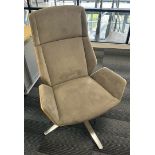 Stunning Designer Boss Design Marnie, High Back Swivel Lounge Chair in Fabric - NO VAT - NEW RRP Â£1